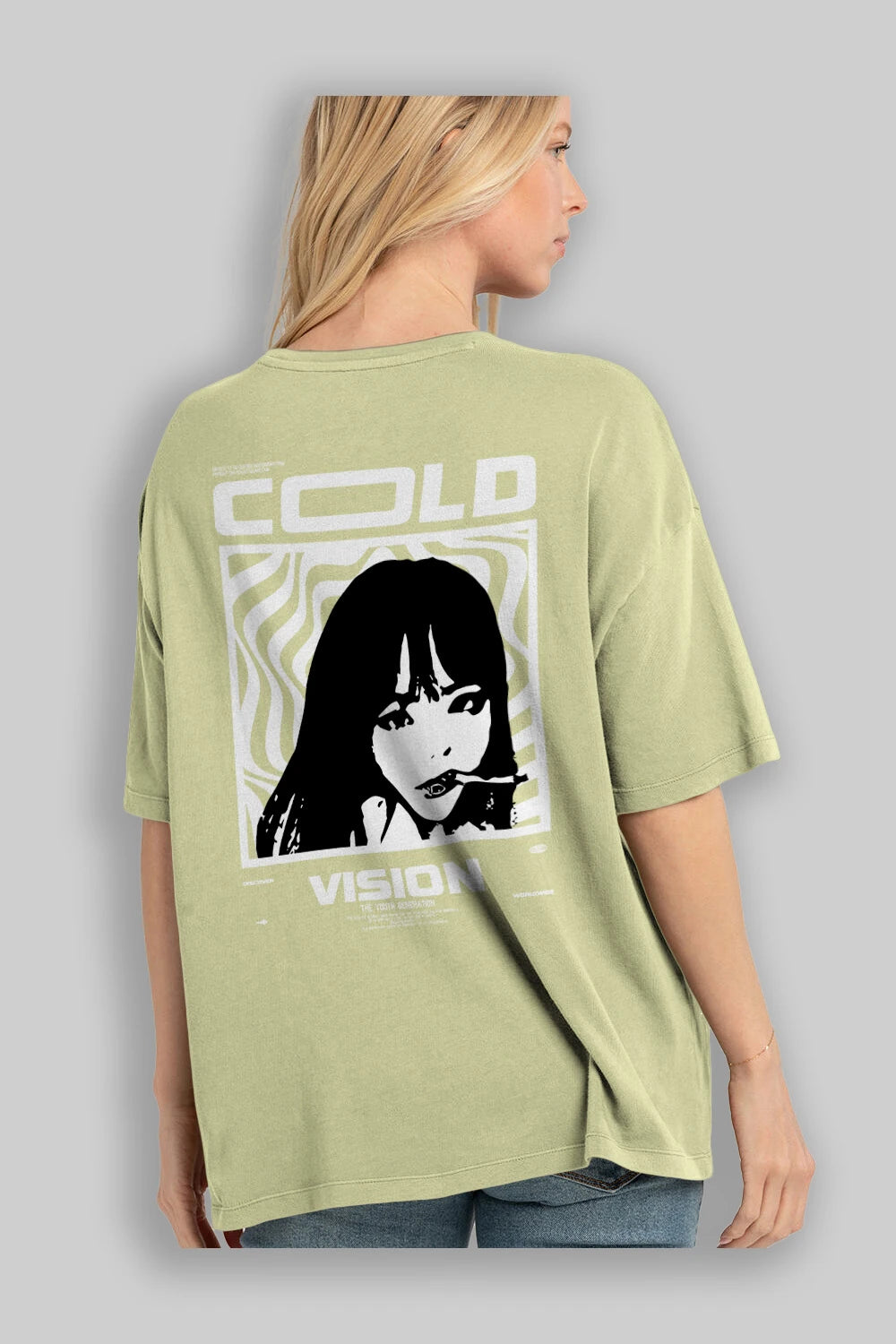 Cold Vision Arka Baskılı Oversize t-shirt Erkek Kadın Unisex