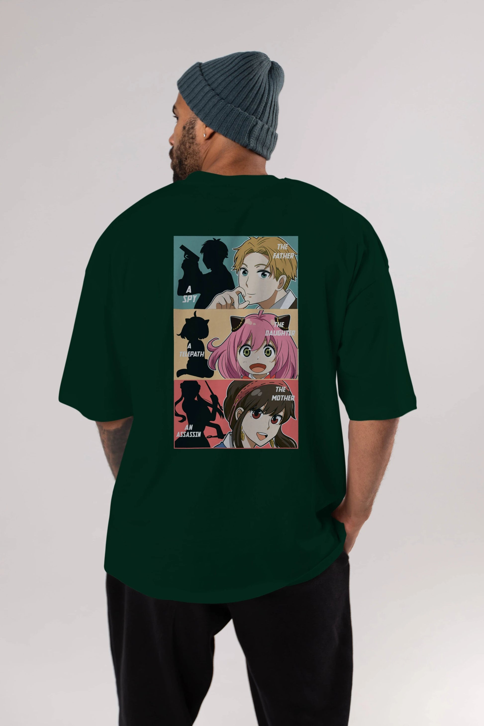 SPY X FAMILY Anime Arka Baskılı Oversize t-shirt Erkek Kadın Unisex