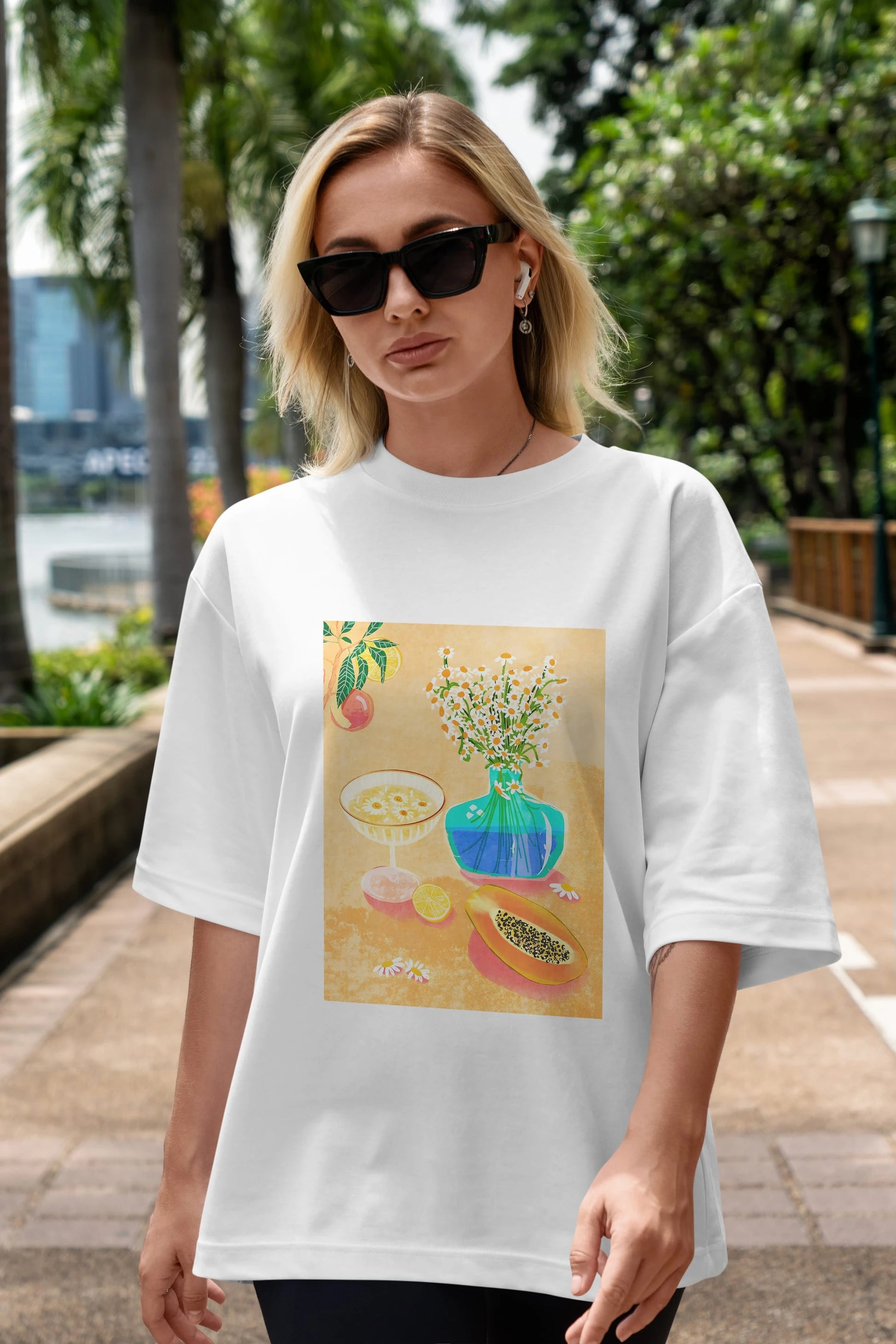 Cheers 2 Ön Baskılı Oversize t-shirt Erkek Kadın Unisex %100 Pamuk Bisiklet Yaka tişort