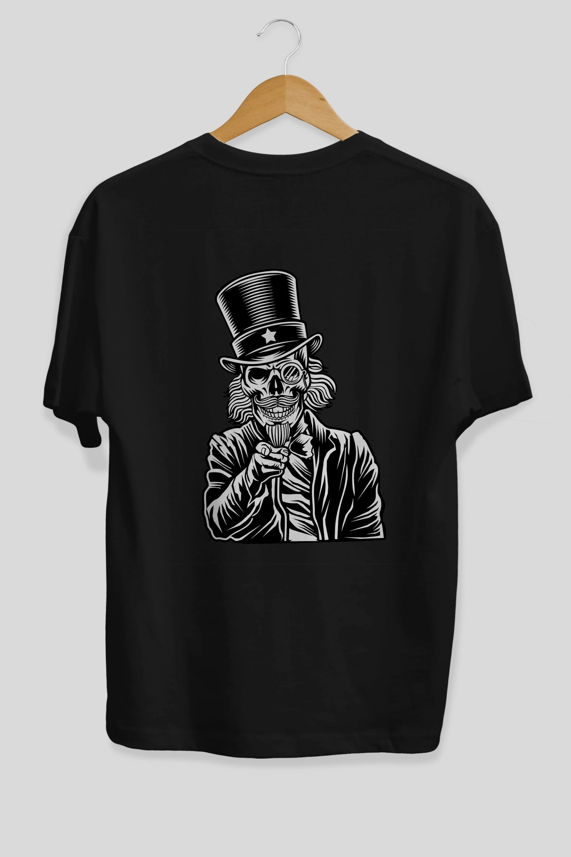 I Want You Skull Arka Baskılı Oversize t-shirt Erkek Kadın Unisex %100 Pamuk tişort