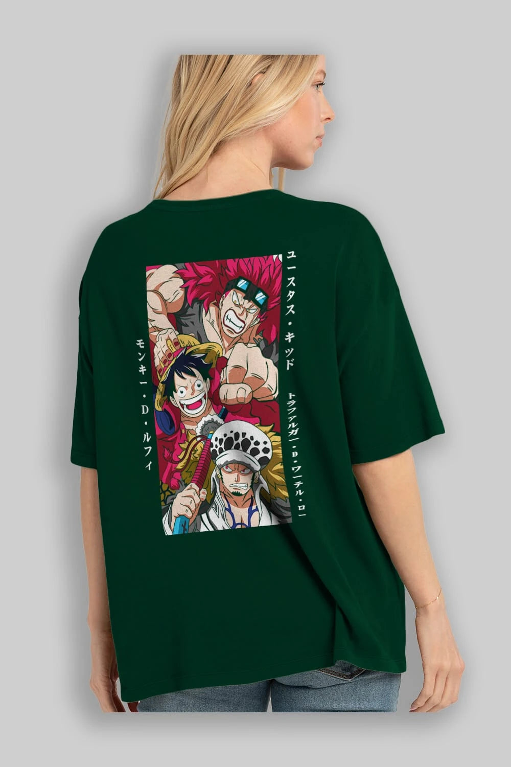 SUPER NOVAS one piece Anime Arka Baskılı Oversize t-shirt Erkek Kadın Unisex