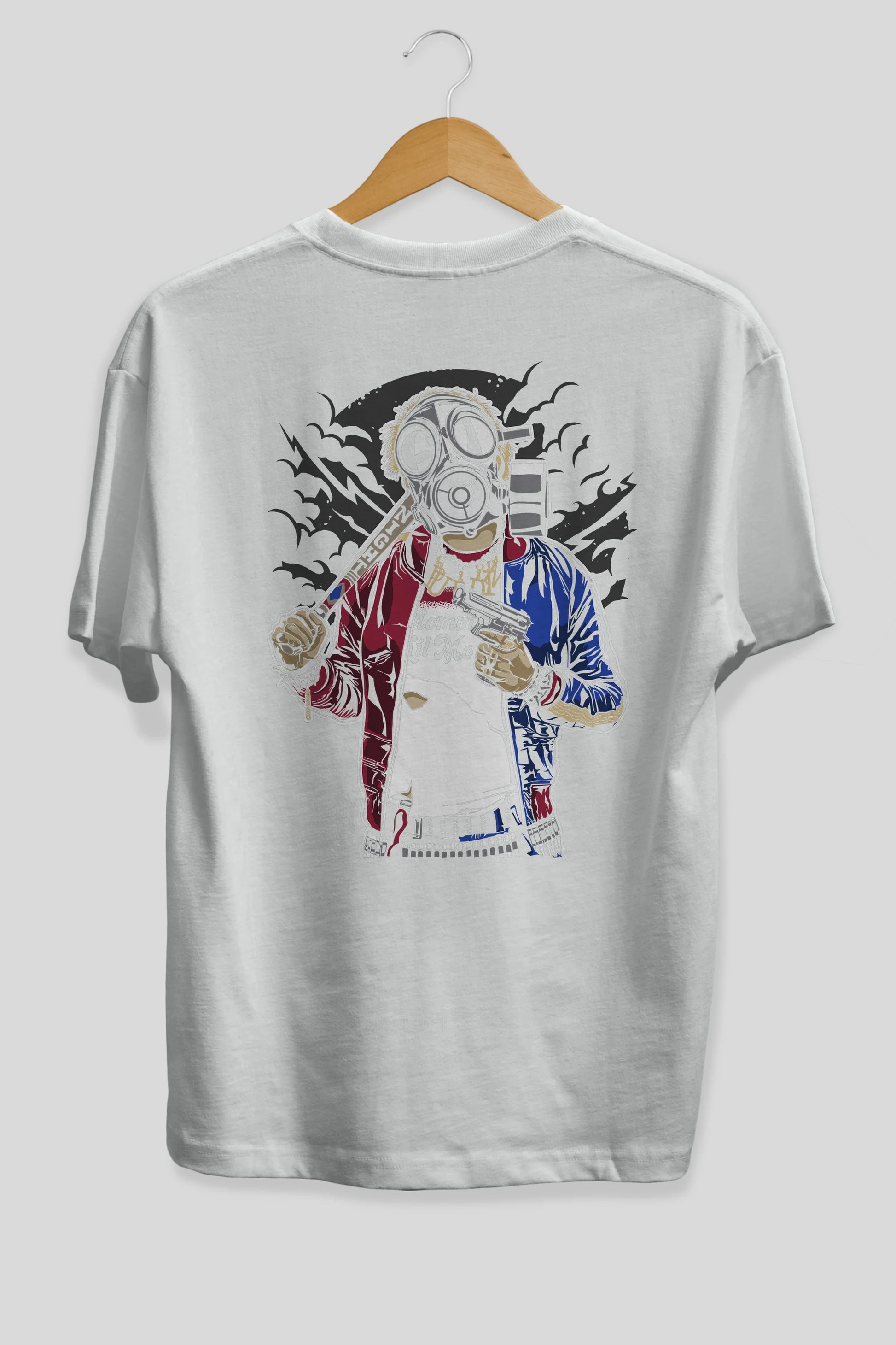 Suicide Gasmask Arka Baskılı Oversize t-shirt Erkek Kadın Unisex %100 Pamuk