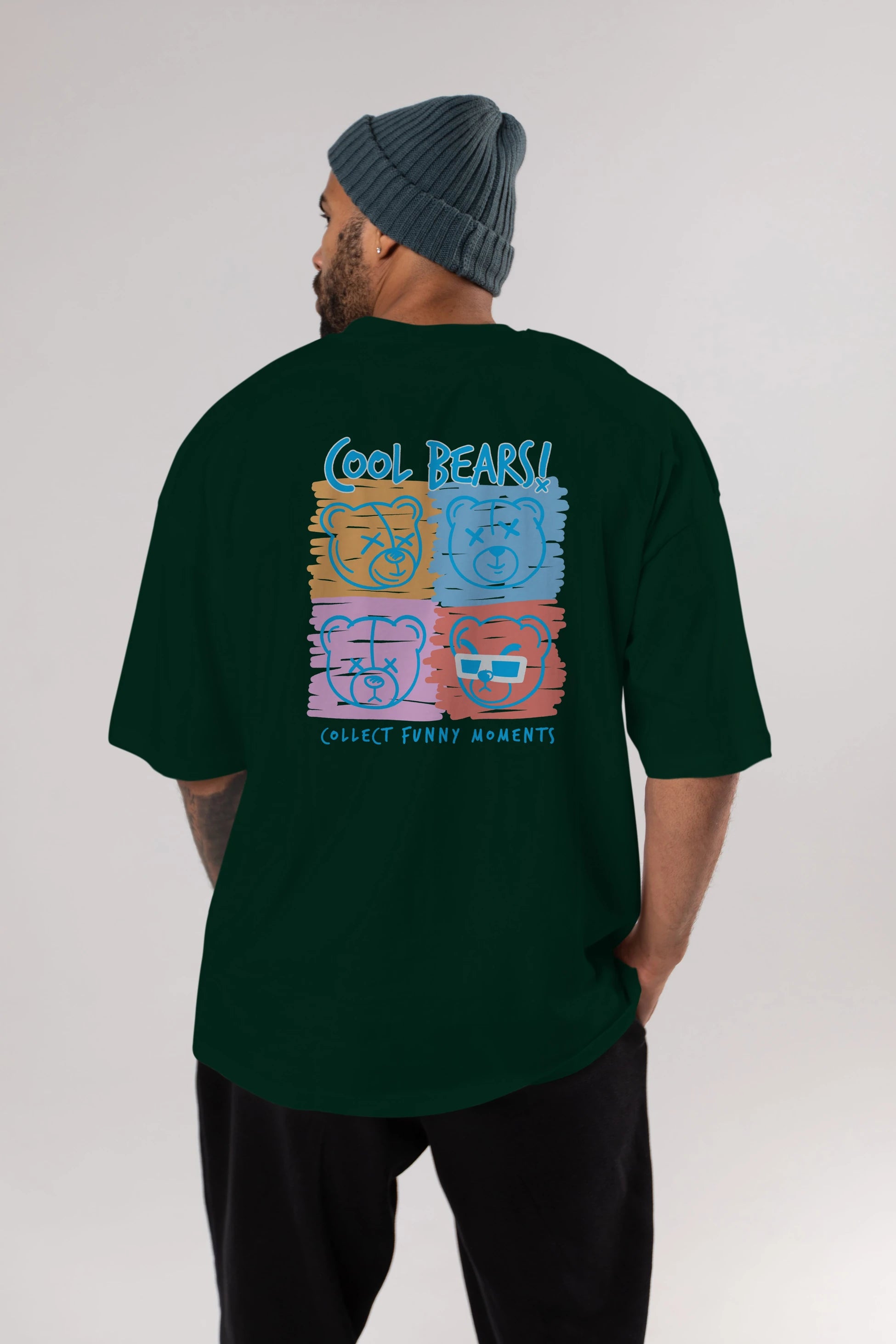 Cool Bears Arka Baskılı Oversize t-shirt Erkek Kadın Unisex