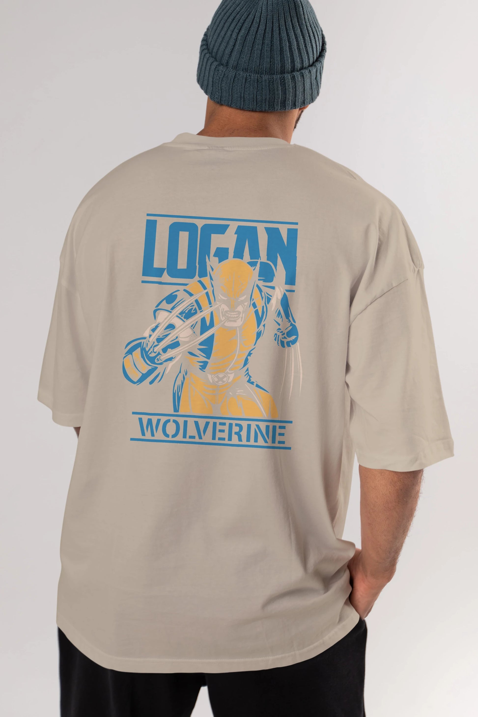 Wolverine Logan Arka Baskılı Oversize t-shirt Erkek Kadın Unisex %100 Pamuk Bisiklet Yaka tişort