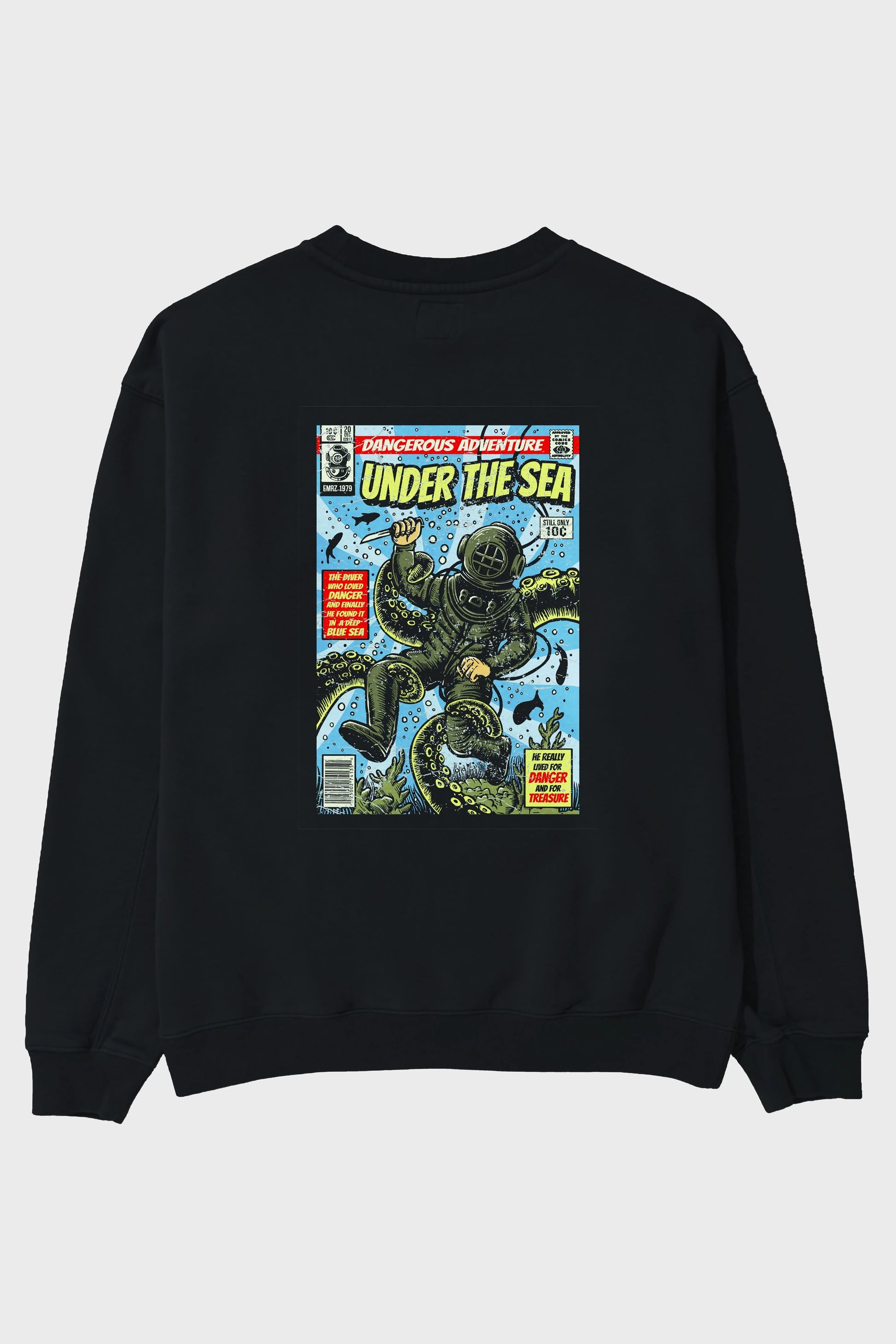 Under The Sea Arka Baskılı Oversize Sweatshirt Erkek Kadın Unisex