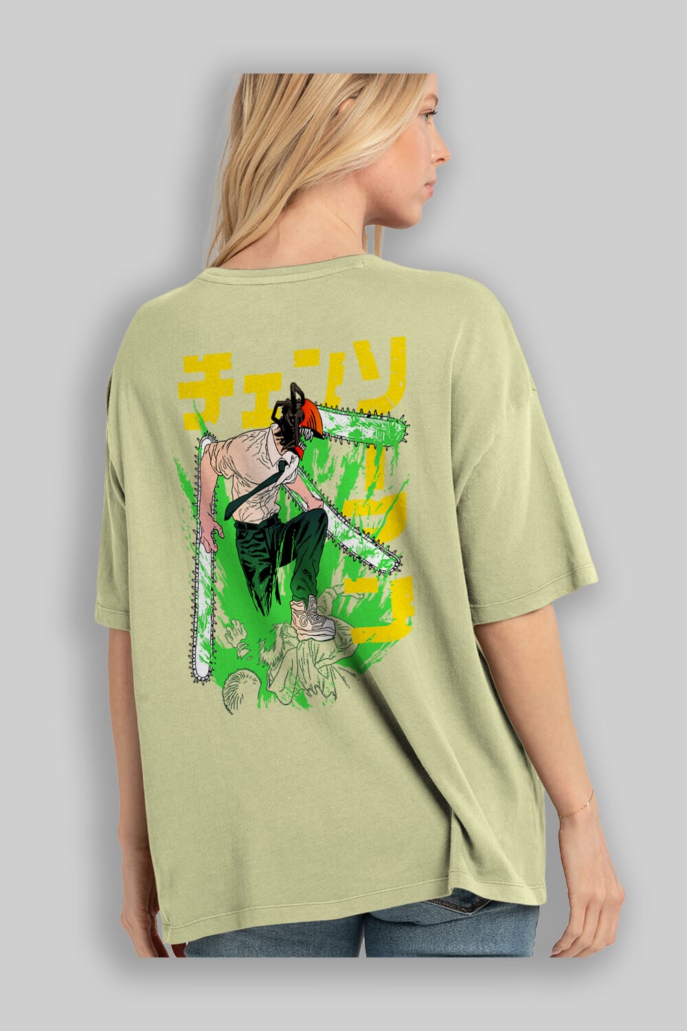 CHAINSAWMAN DENJI Anime Arka Baskılı Oversize t-shirt Erkek Kadın Unisex