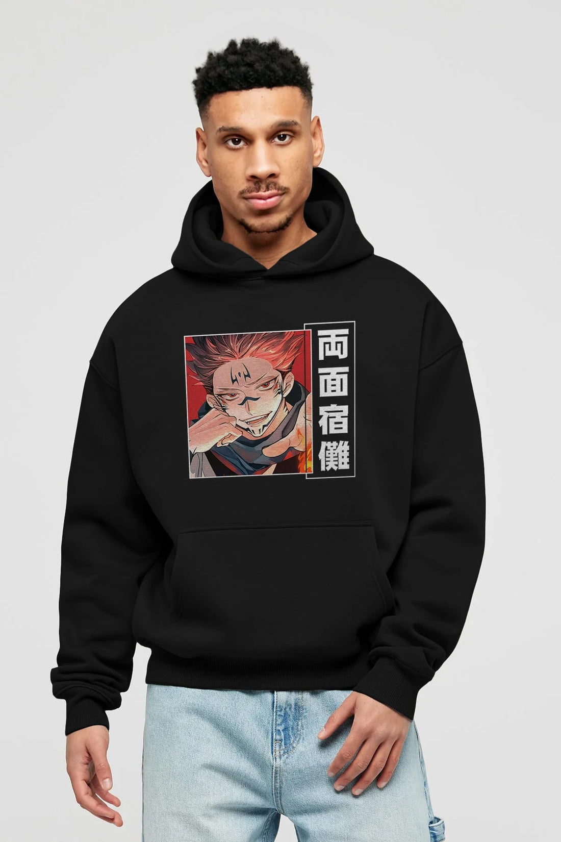 Sukuna Ryoumen 4 Anime Ön Baskılı Hoodie Oversize Kapüşonlu Sweatshirt Erkek Kadın Unisex