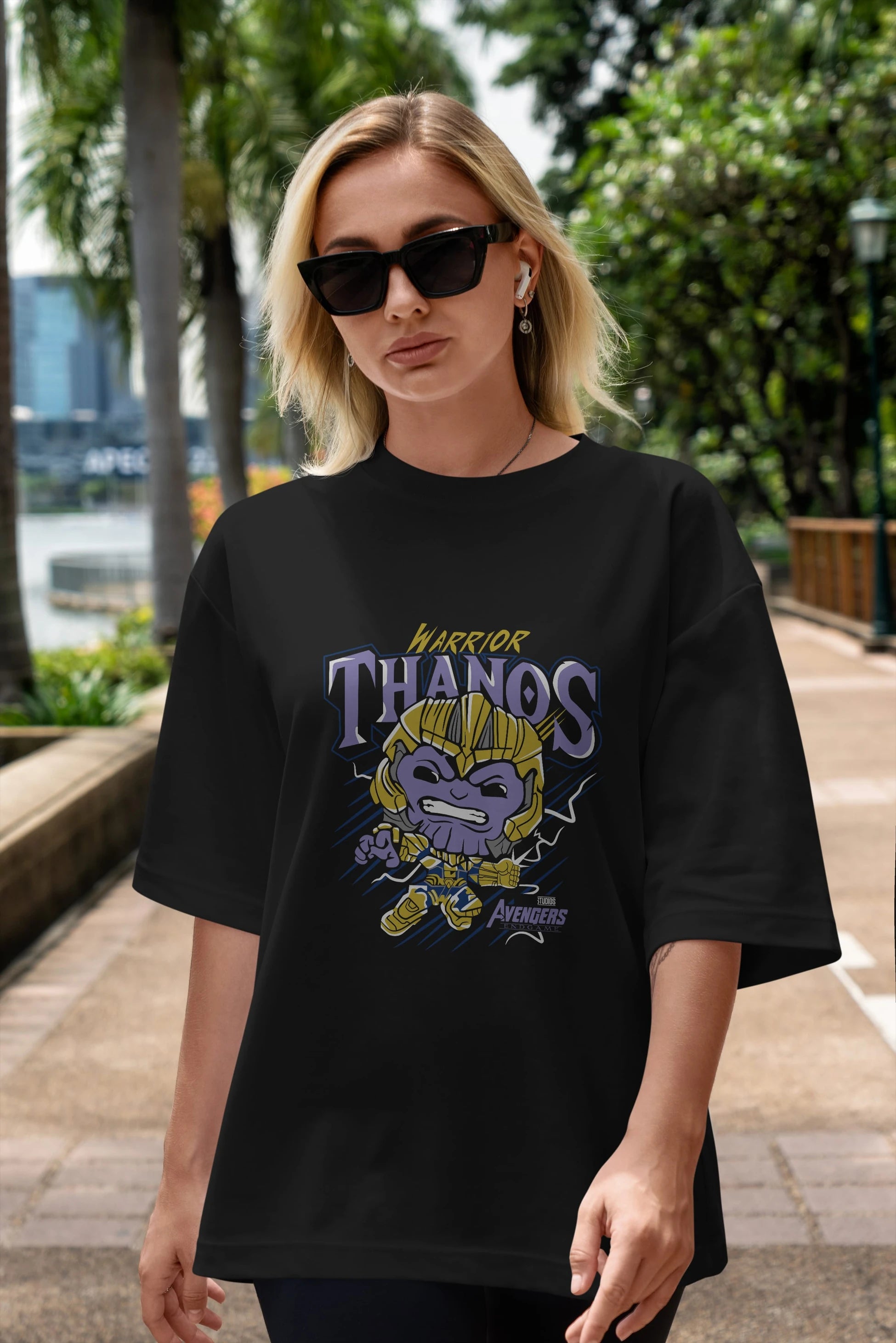 Thanos (2) Ön Baskılı Oversize t-shirt Erkek Kadın Unisex %100 Pamuk Bisiklet Yaka tişort