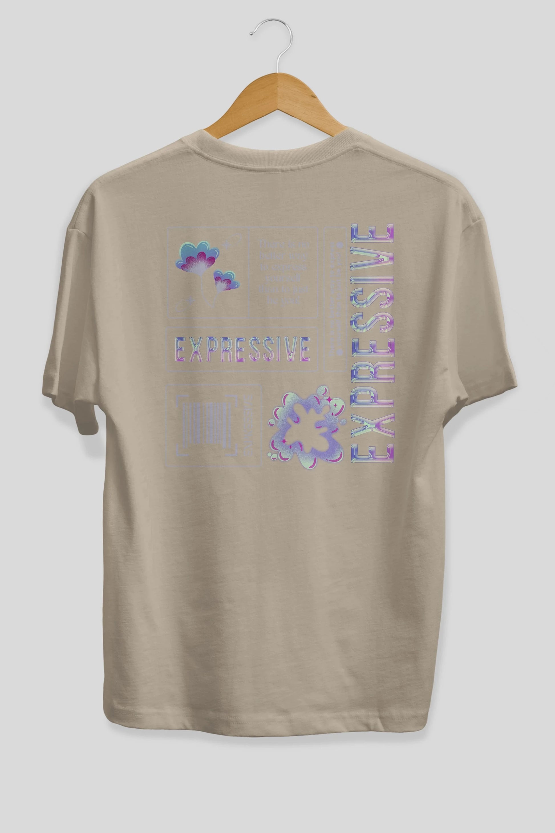 Expressive Streetwear Arka Baskılı Oversize t-shirt Erkek Kadın Unisex