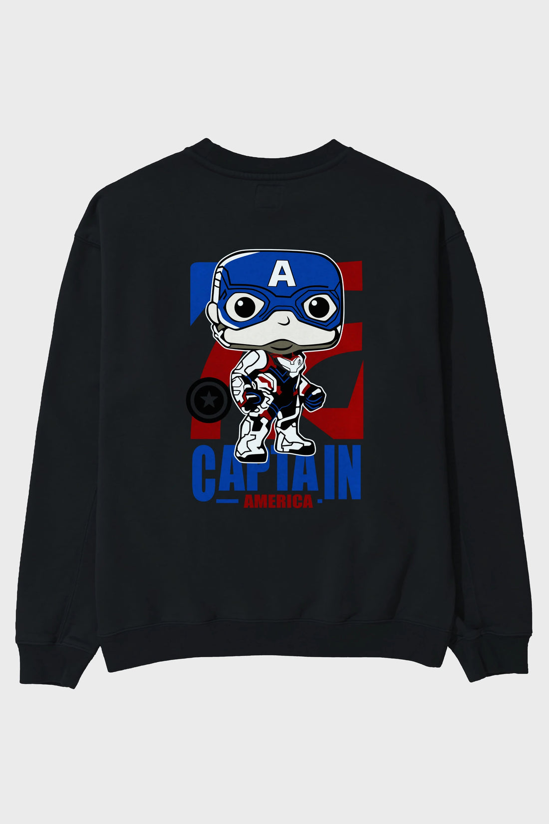 Captain America Arka Baskılı Oversize Sweatshirt Erkek Kadın Unisex