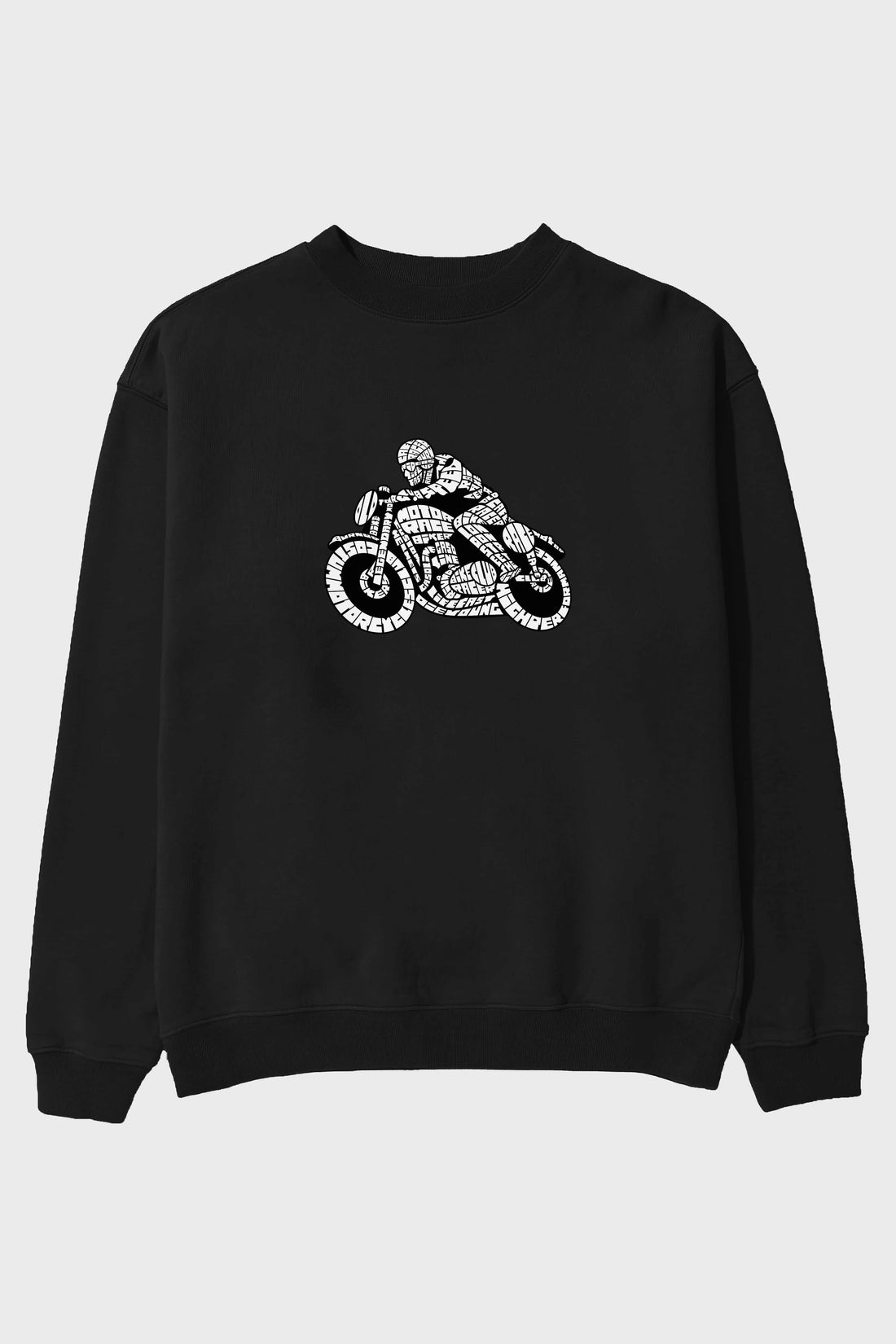 Caferacer Ön Baskılı Oversize Sweatshirt Erkek Kadın Unisex