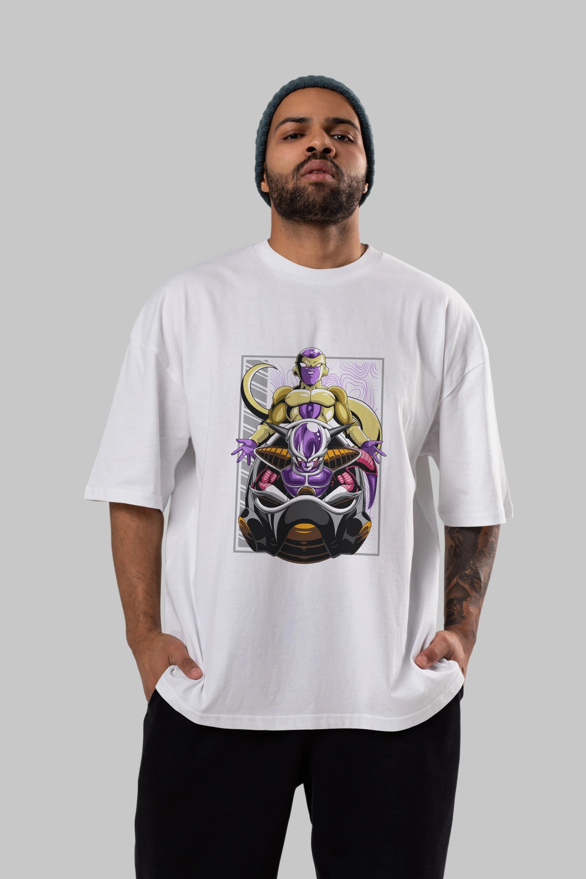 DragonBall Freezer Anime Ön Baskılı Oversize t-shirt %100 pamuk Erkek Kadın Unisex