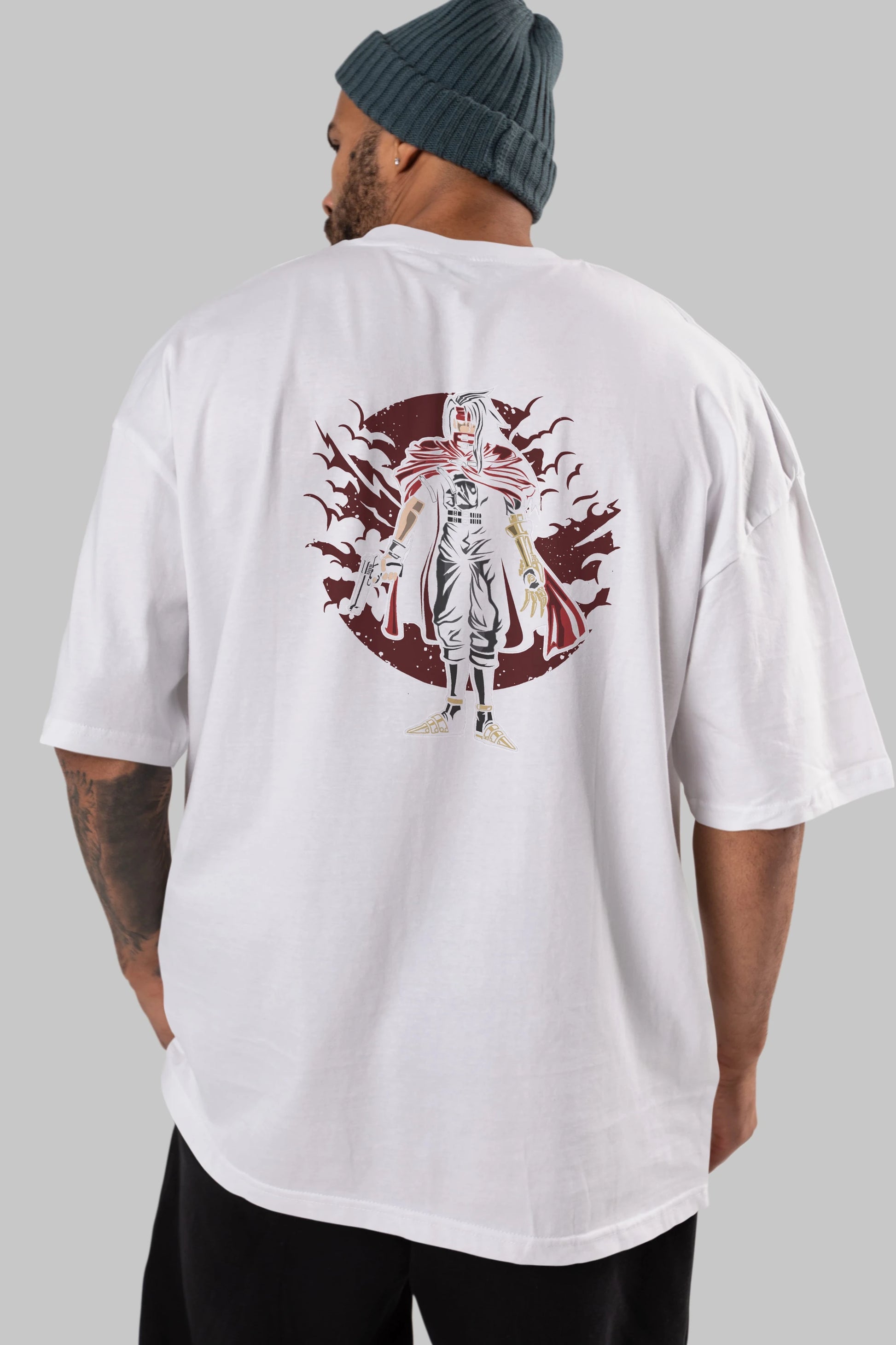 FINAL FANTASY Arka Baskılı Oversize t-shirt Erkek Kadın Unisex %100 Pamuk
