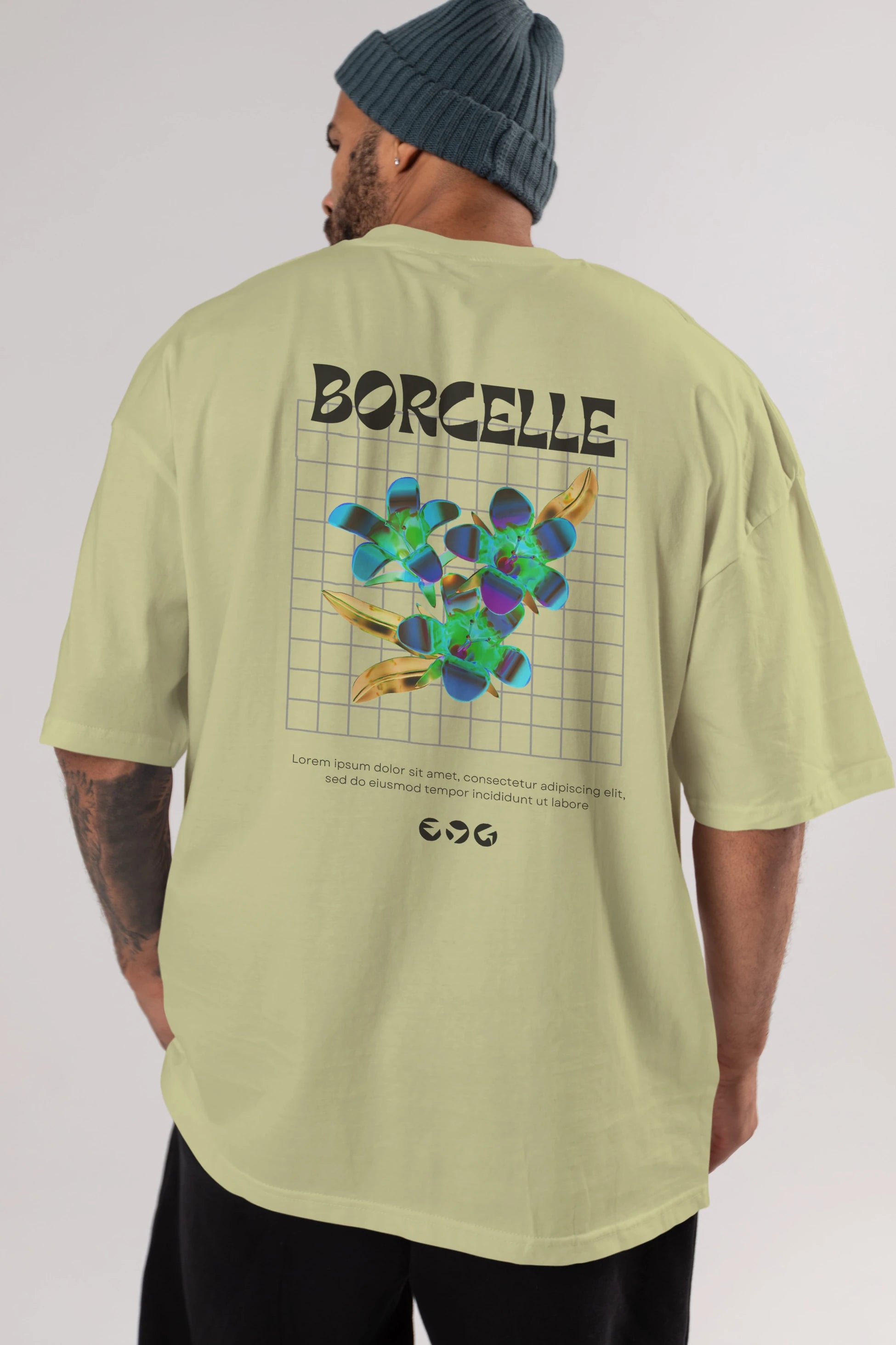 Borcelle Streetwear Arka Baskılı Oversize t-shirt Erkek Kadın Unisex