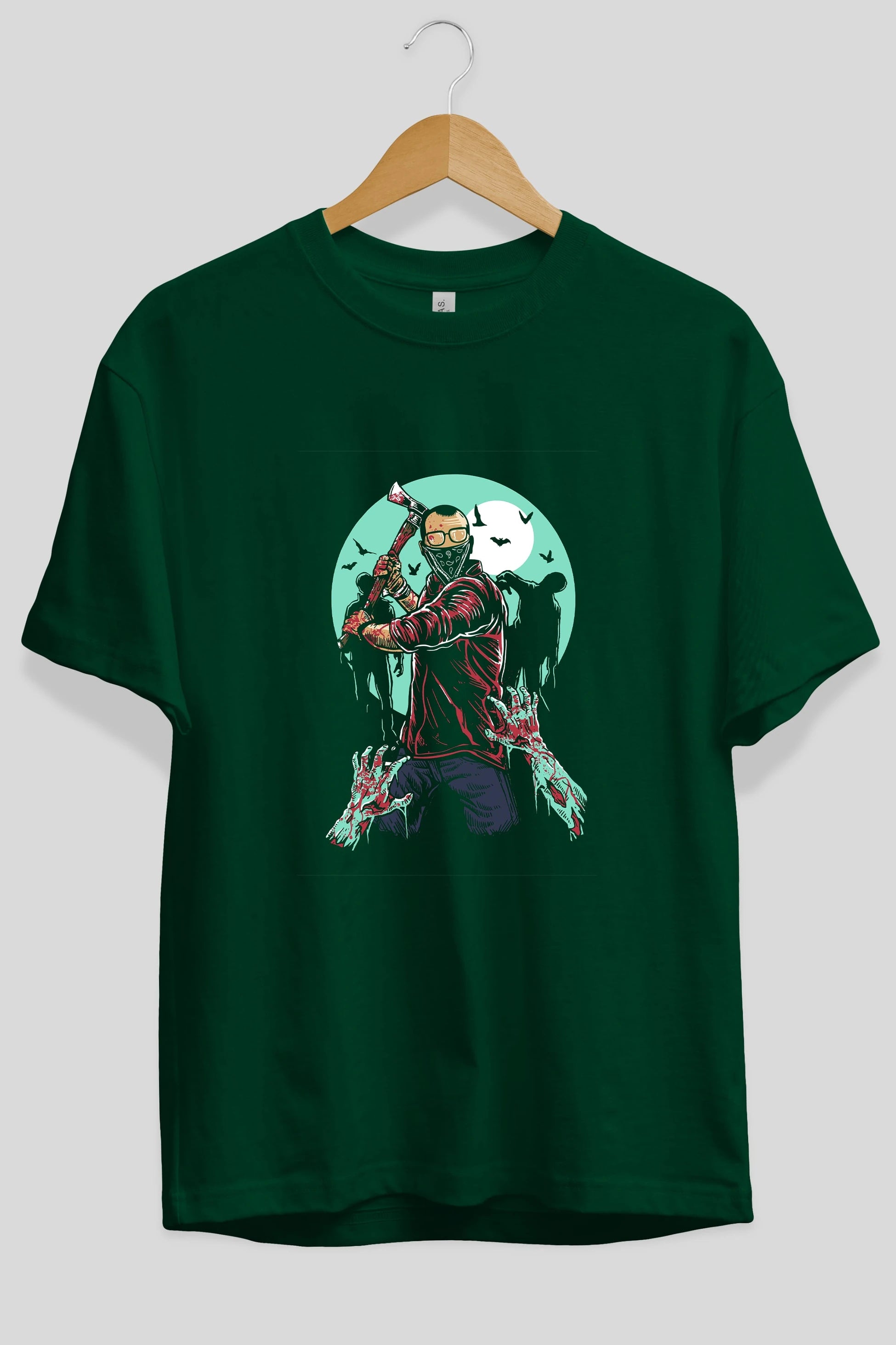 Zombie Killer Ön Baskılı Oversize t-shirt Erkek Kadın Unisex %100 Pamuk tişort
