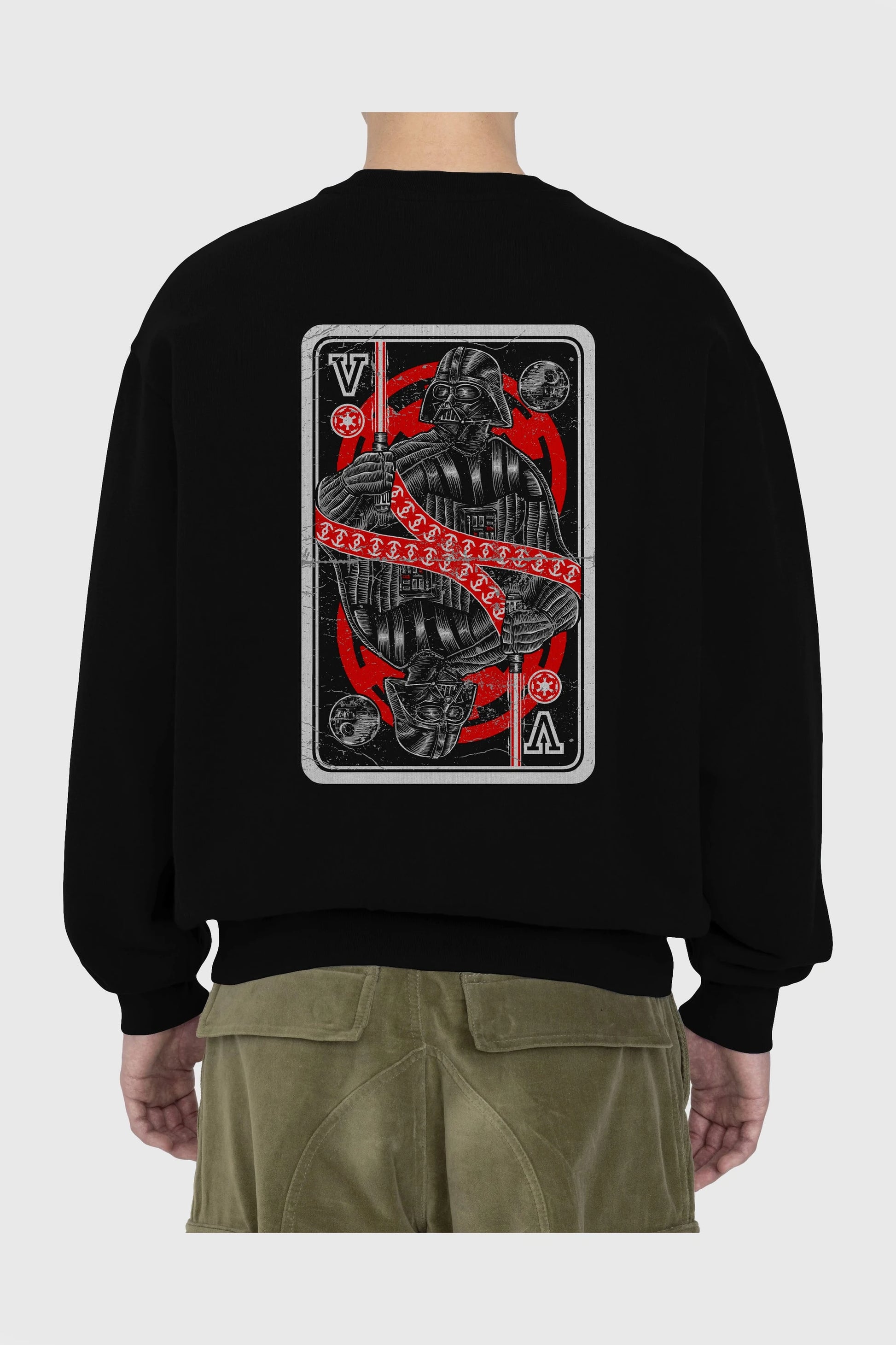 King Of The Darkside Arka Baskılı Oversize Sweatshirt Erkek Kadın Unisex