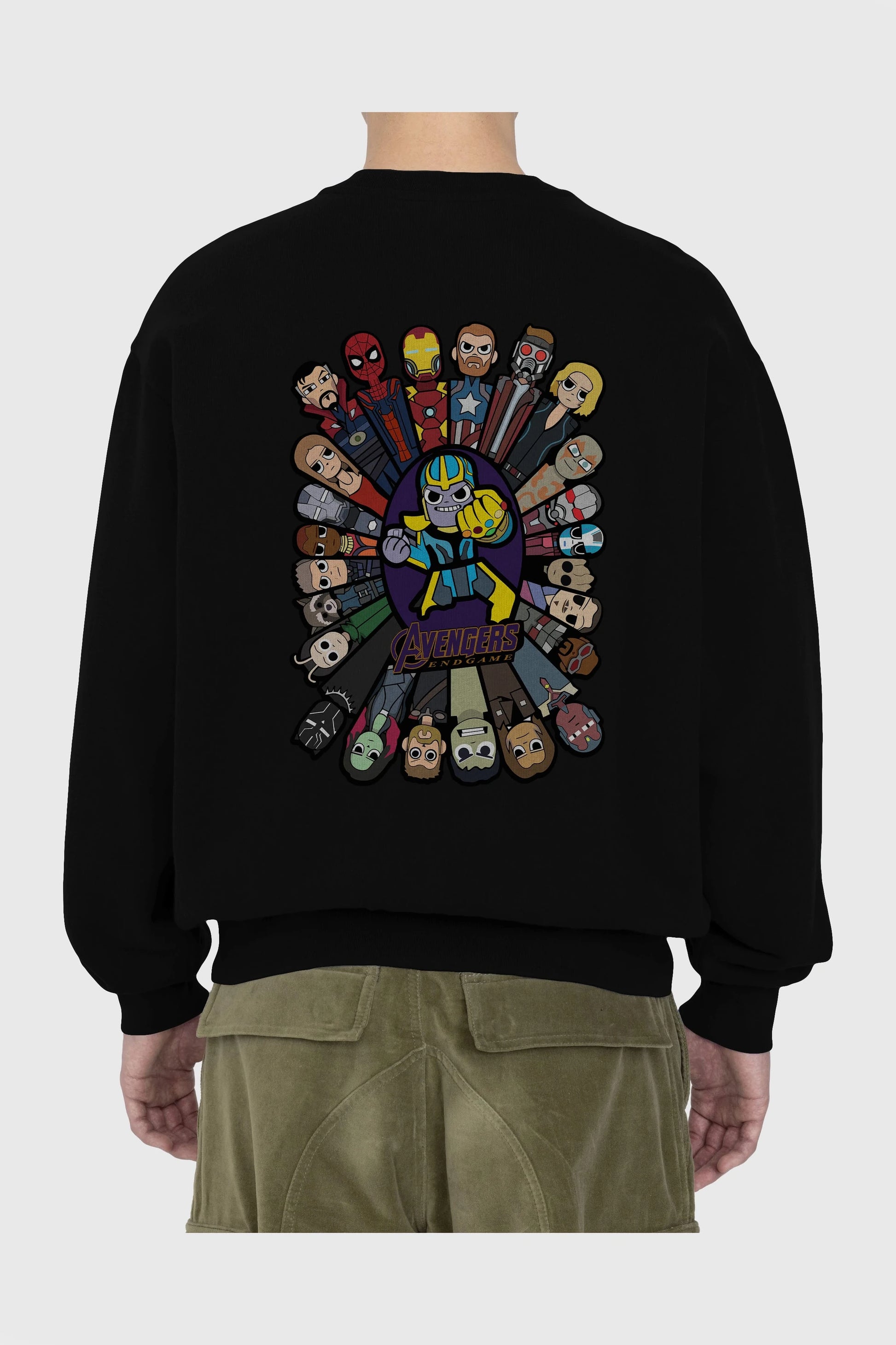 The Avengers (2) Arka Baskılı Oversize Sweatshirt Erkek Kadın Unisex