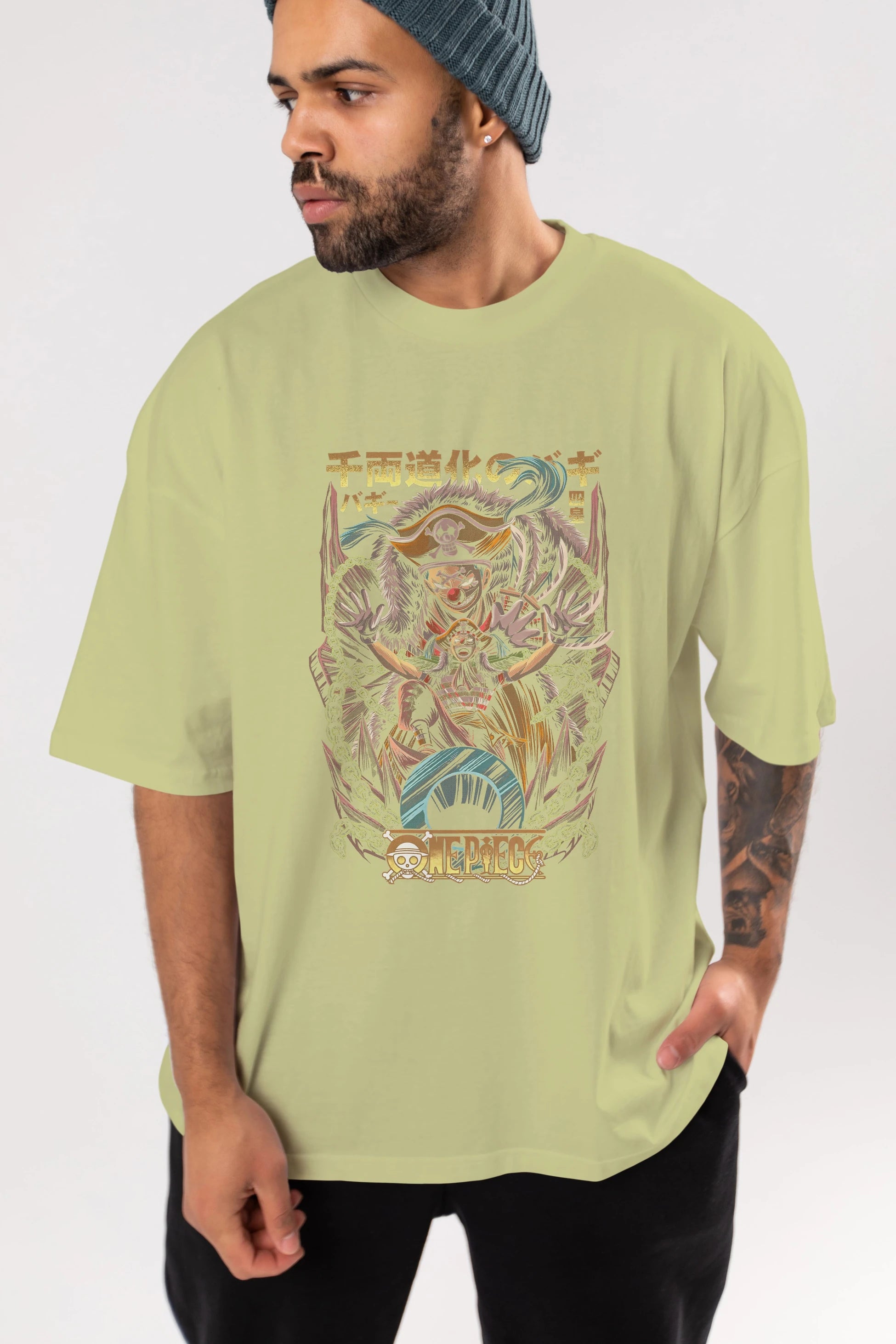 ONE PIECE (5) Anime Ön Baskılı Oversize t-shirt %100 pamuk Erkek Kadın Unisex