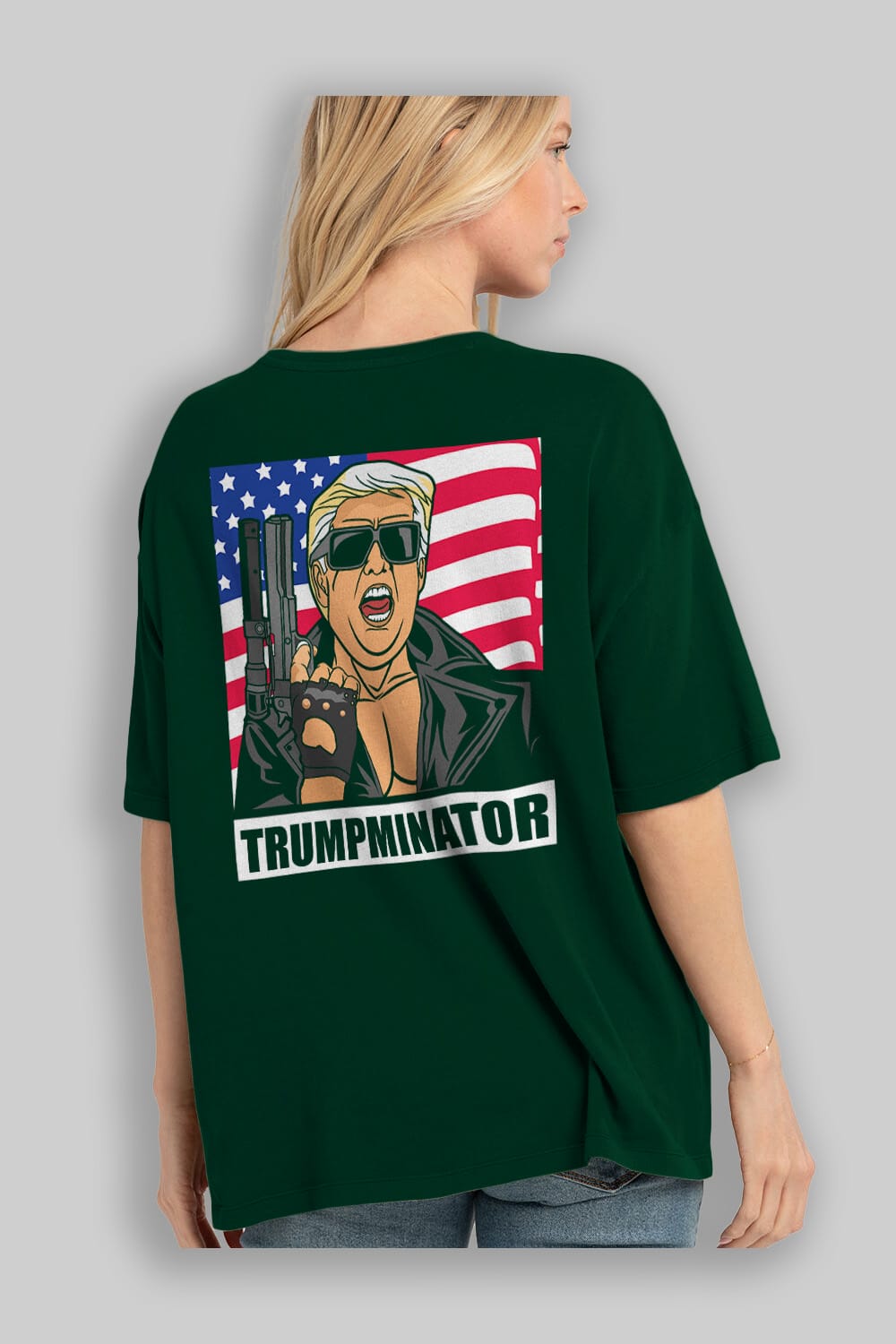 Trumpminator Arka Baskılı Oversize t-shirt Erkek Kadın Unisex %100 Pamuk tişort