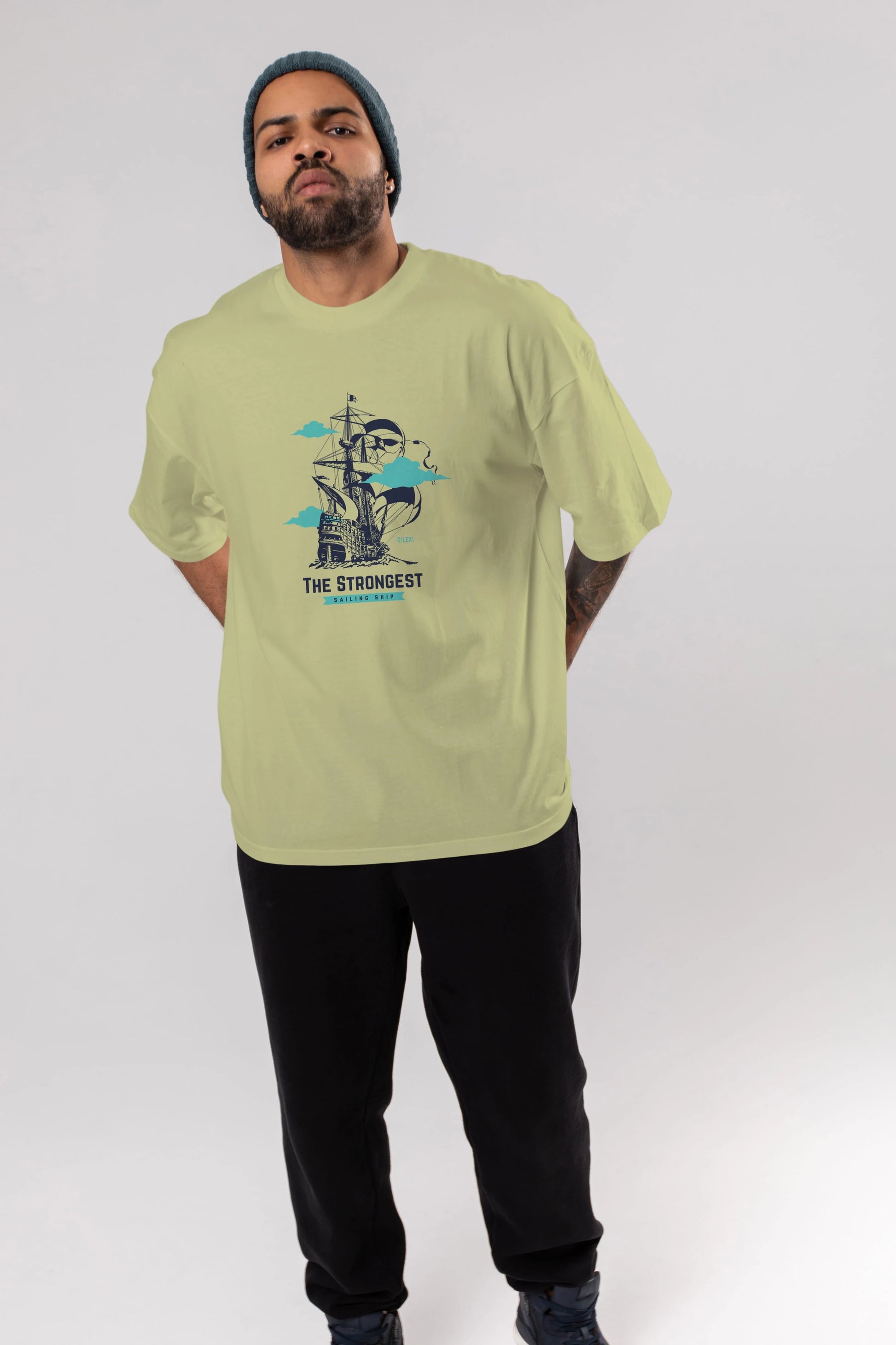The Strongest Yazılı Ön Baskılı Oversize t-shirt Erkek Kadın Unisex