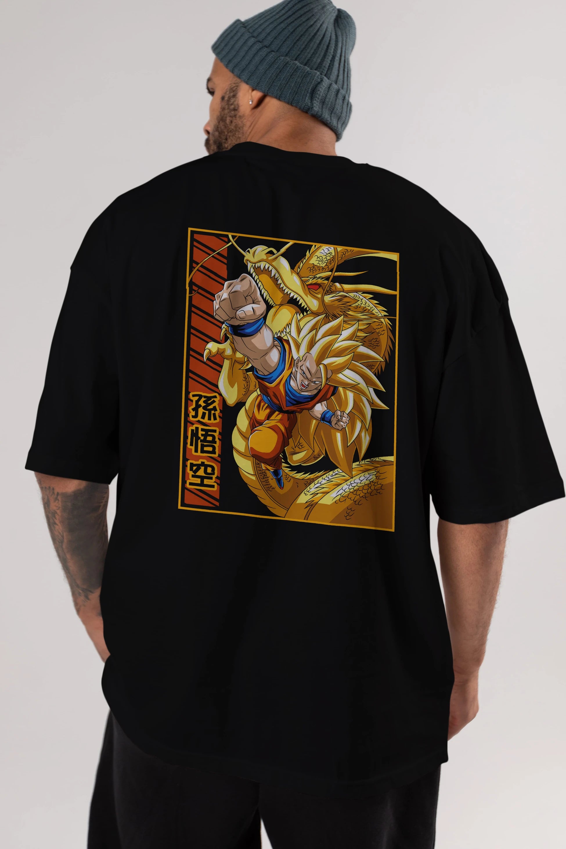 DragonBall Goku Anime Arka Baskılı Oversize t-shirt Erkek Kadın Unisex