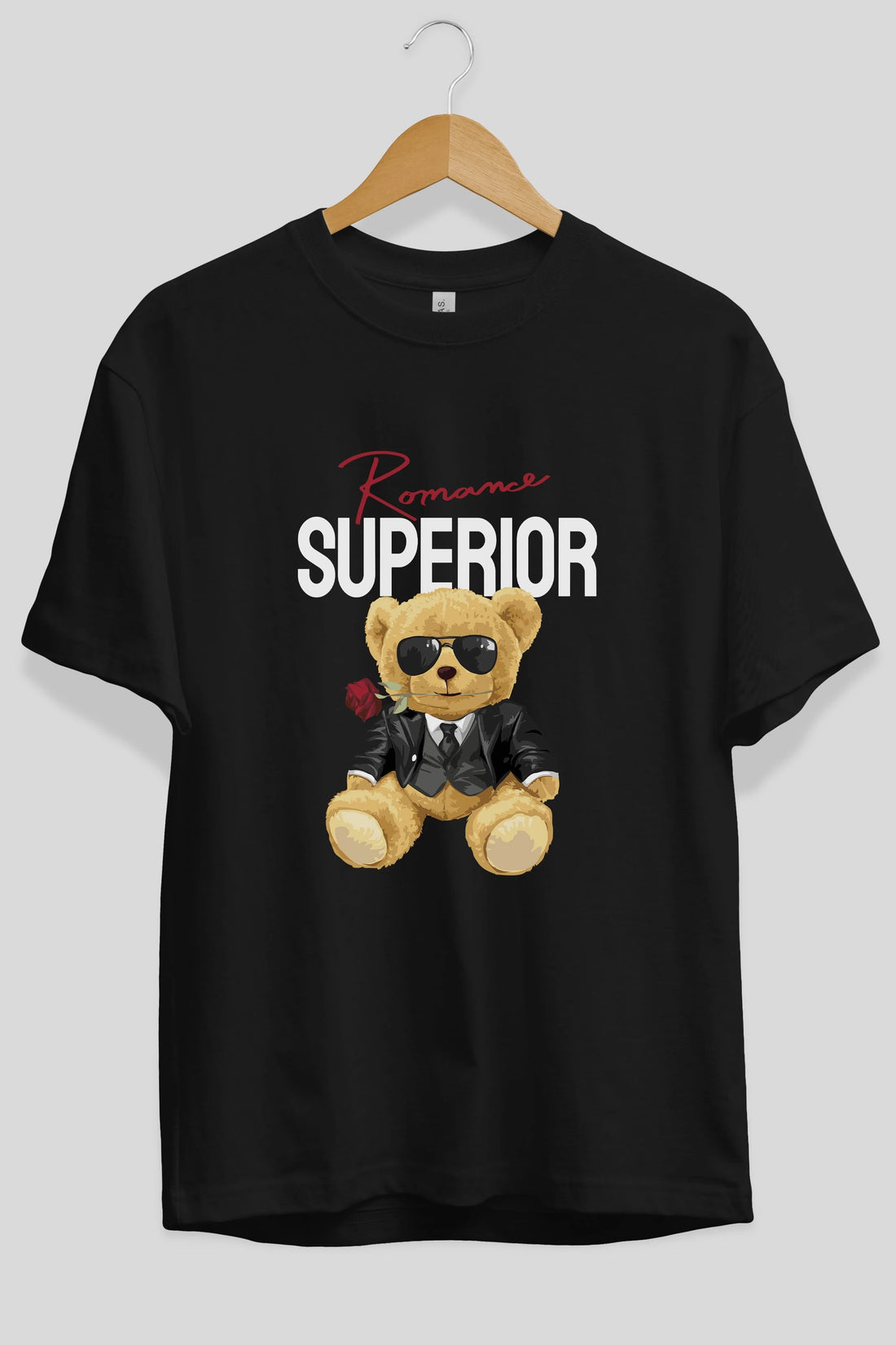 Teddy Bear Romance Superior Ön Baskılı Oversize t-shirt Erkek Kadın Unisex %100 Pamuk