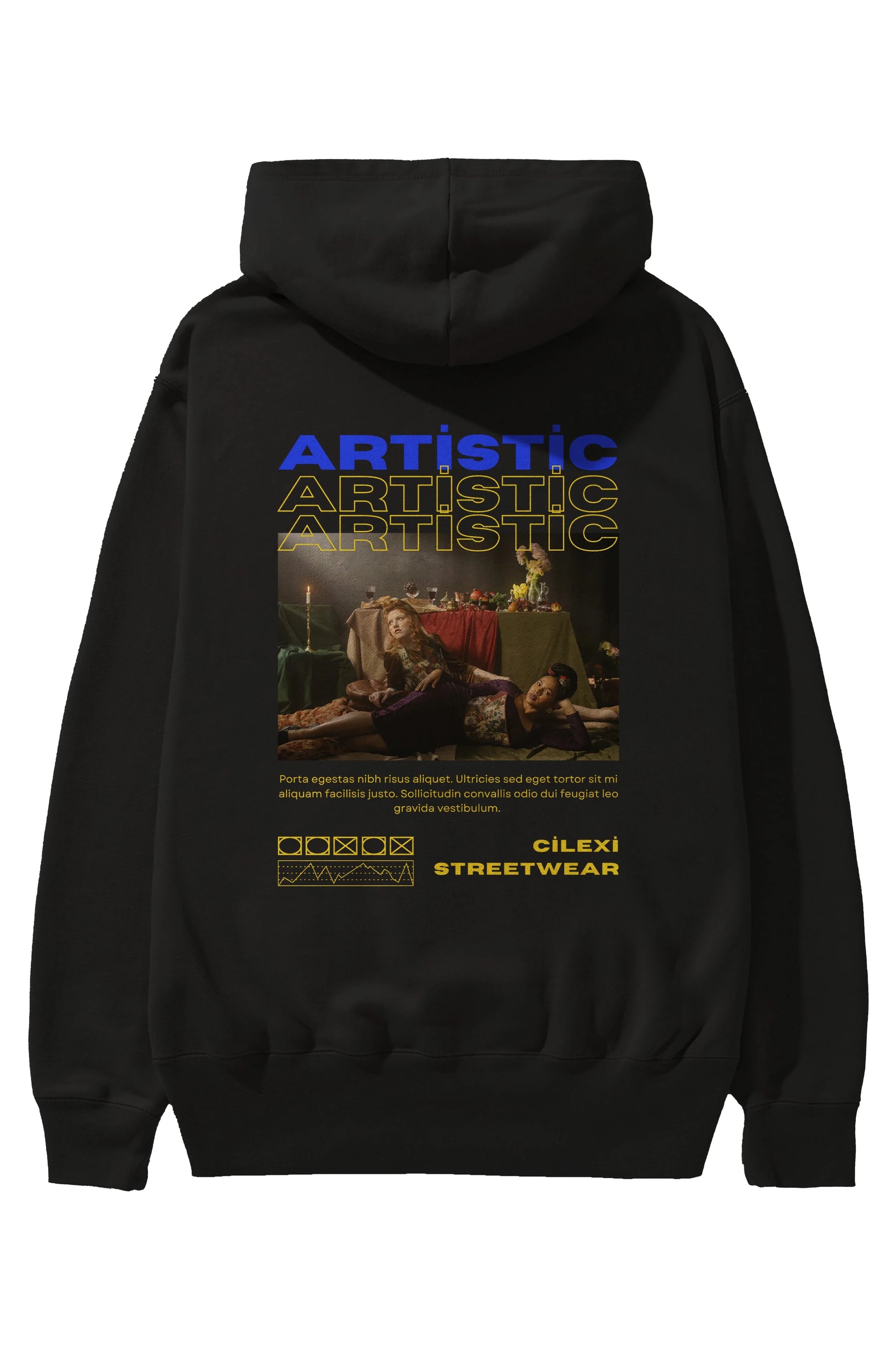 Artistic Yazılı Streetwear Arka Baskılı Oversize Hoodie Kapüşonlu Sweatshirt Erkek Kadın Unisex