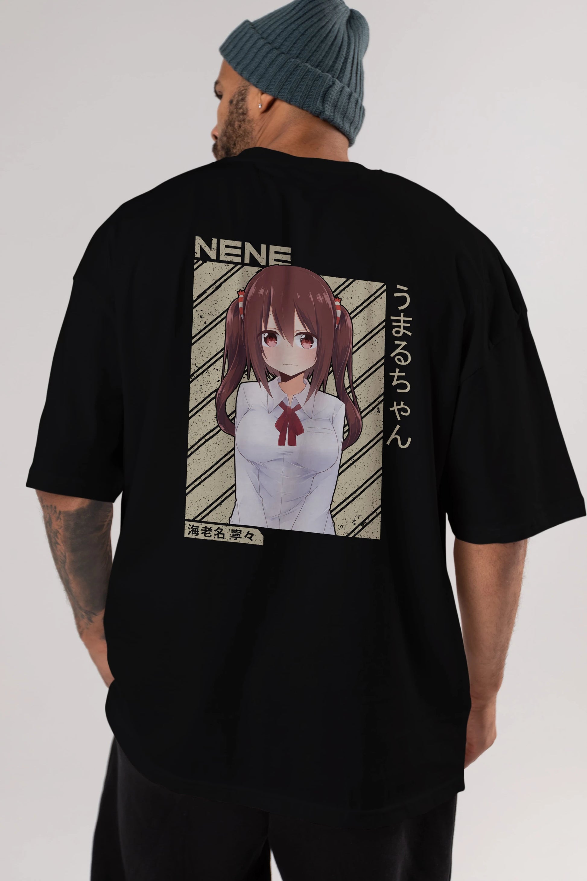 Nene Ebina 1 Anime Arka Baskılı Oversize t-shirt Erkek Kadın Unisex