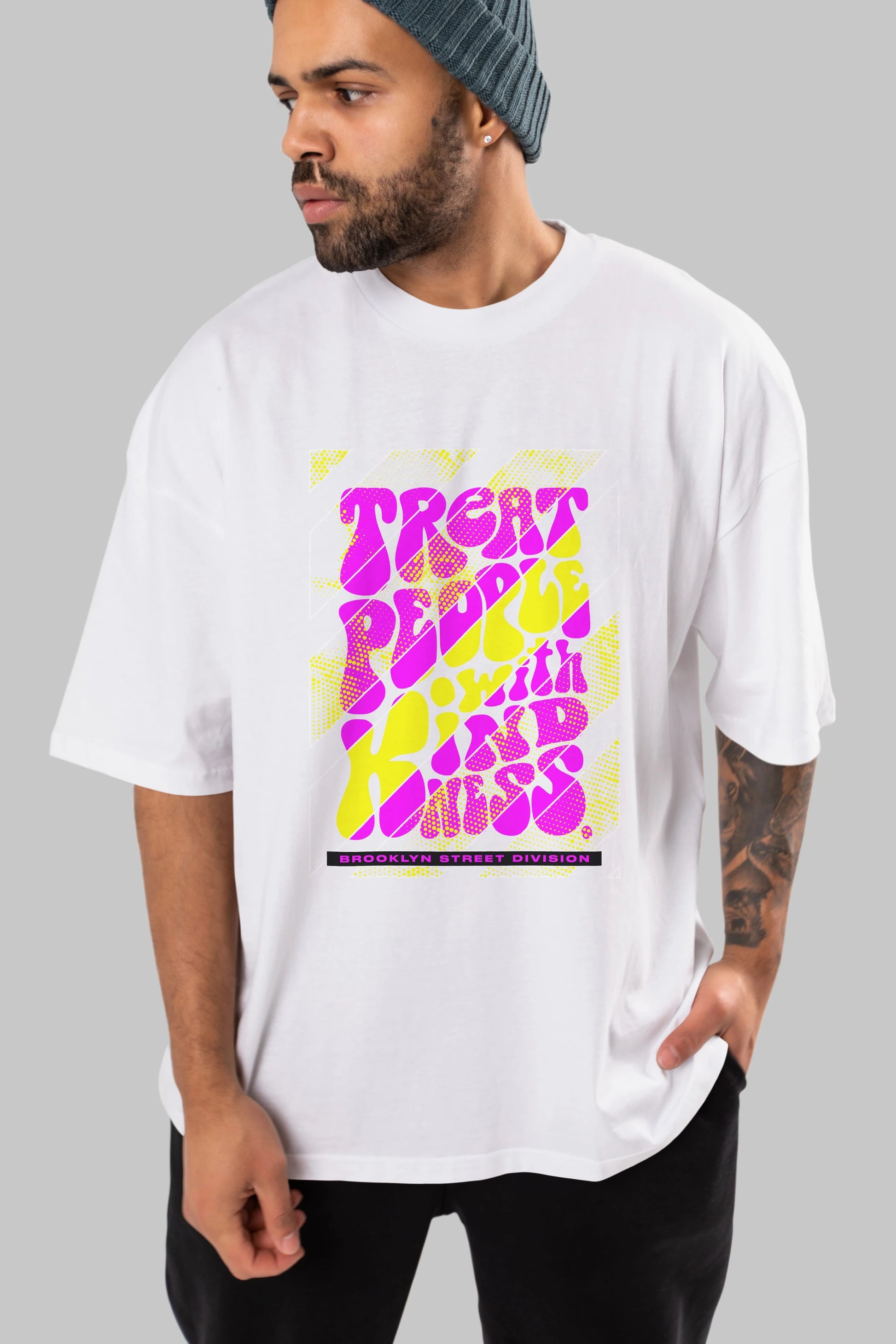 Treat People Ön Baskılı Oversize t-shirt Erkek Kadın Unisex