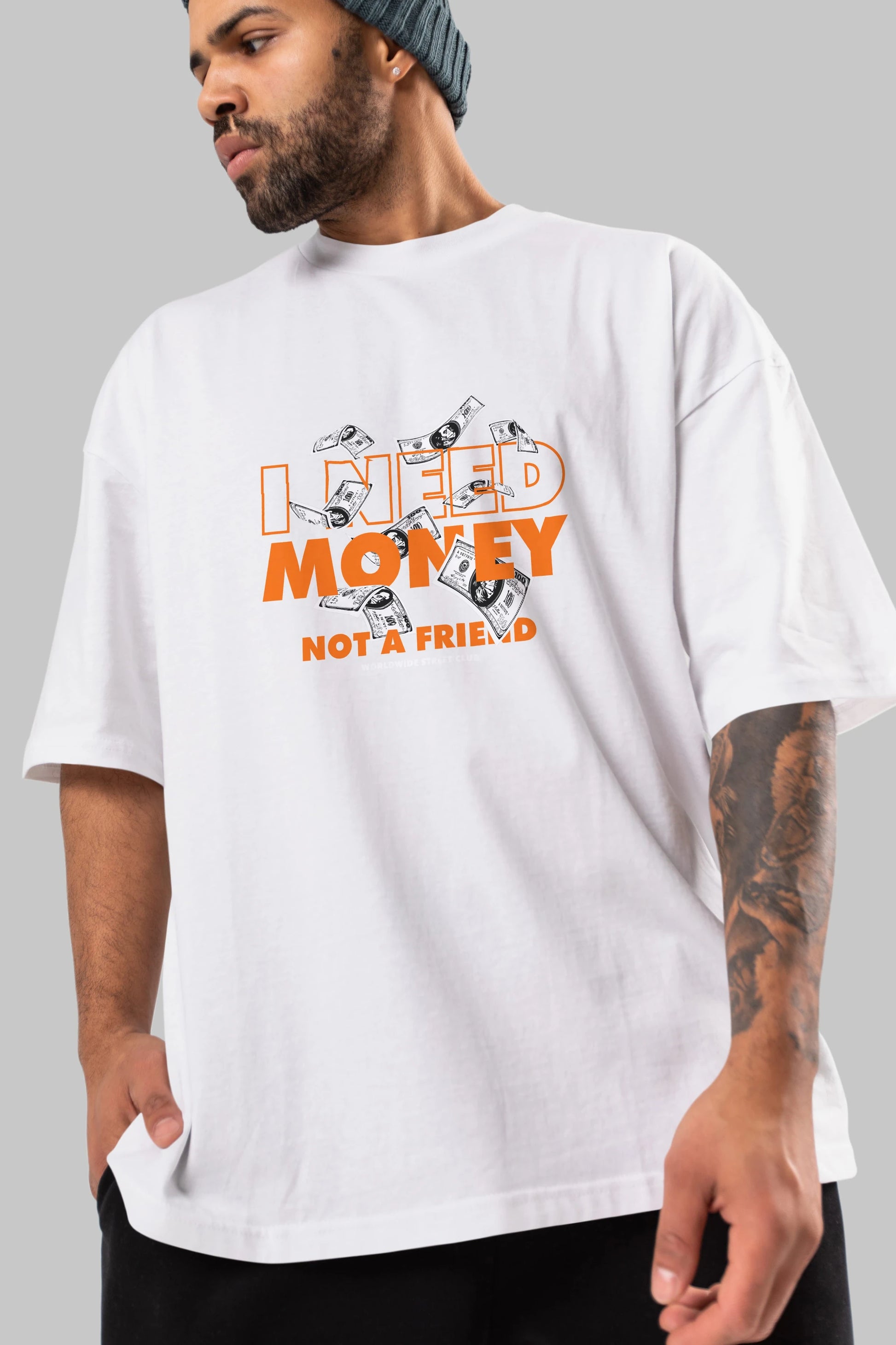 I Need Money Ön Baskılı Oversize t-shirt Erkek Kadın Unisex