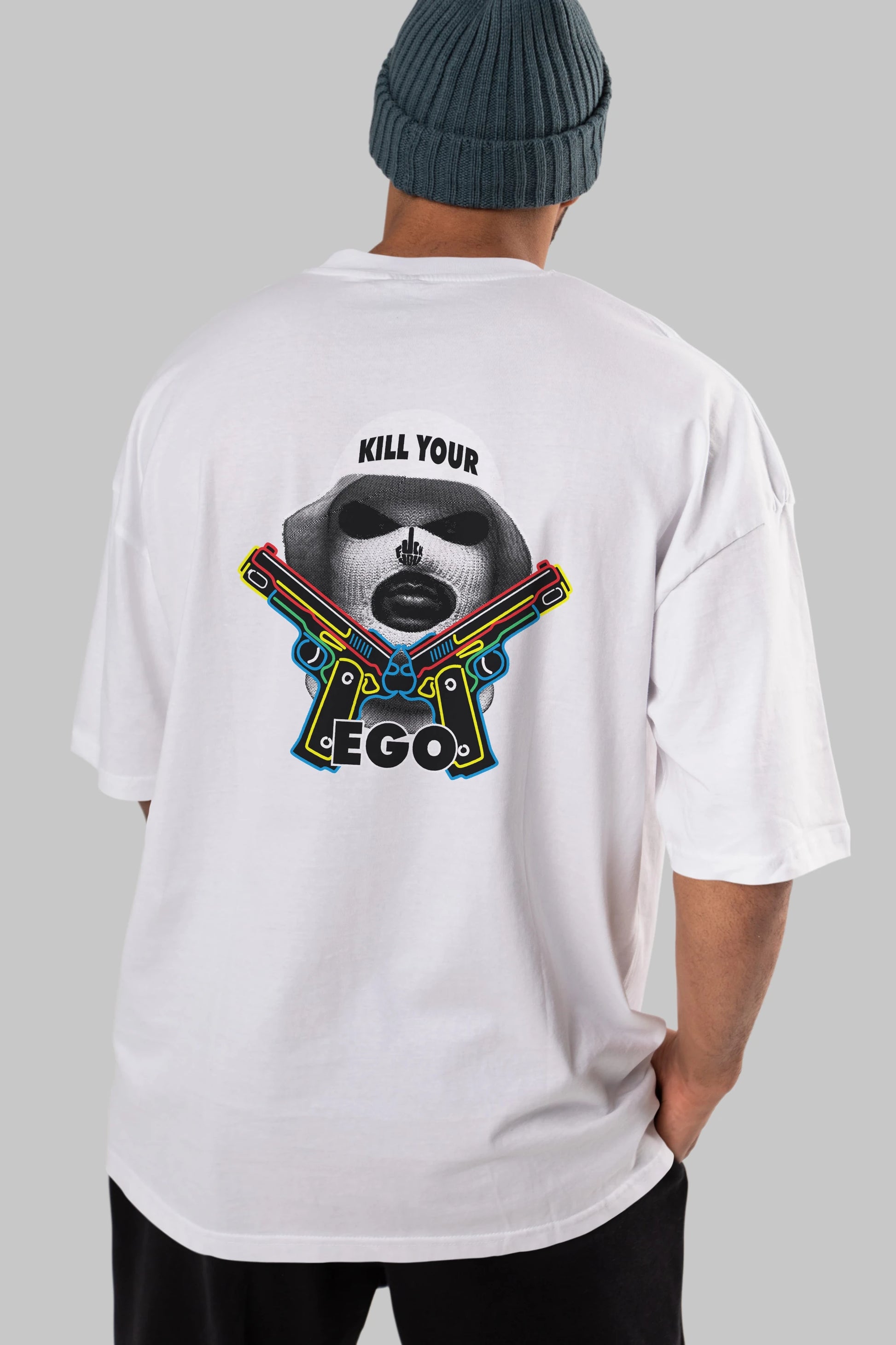 Kill Your Ego Arka Baskılı Oversize t-shirt Erkek Kadın Unisex