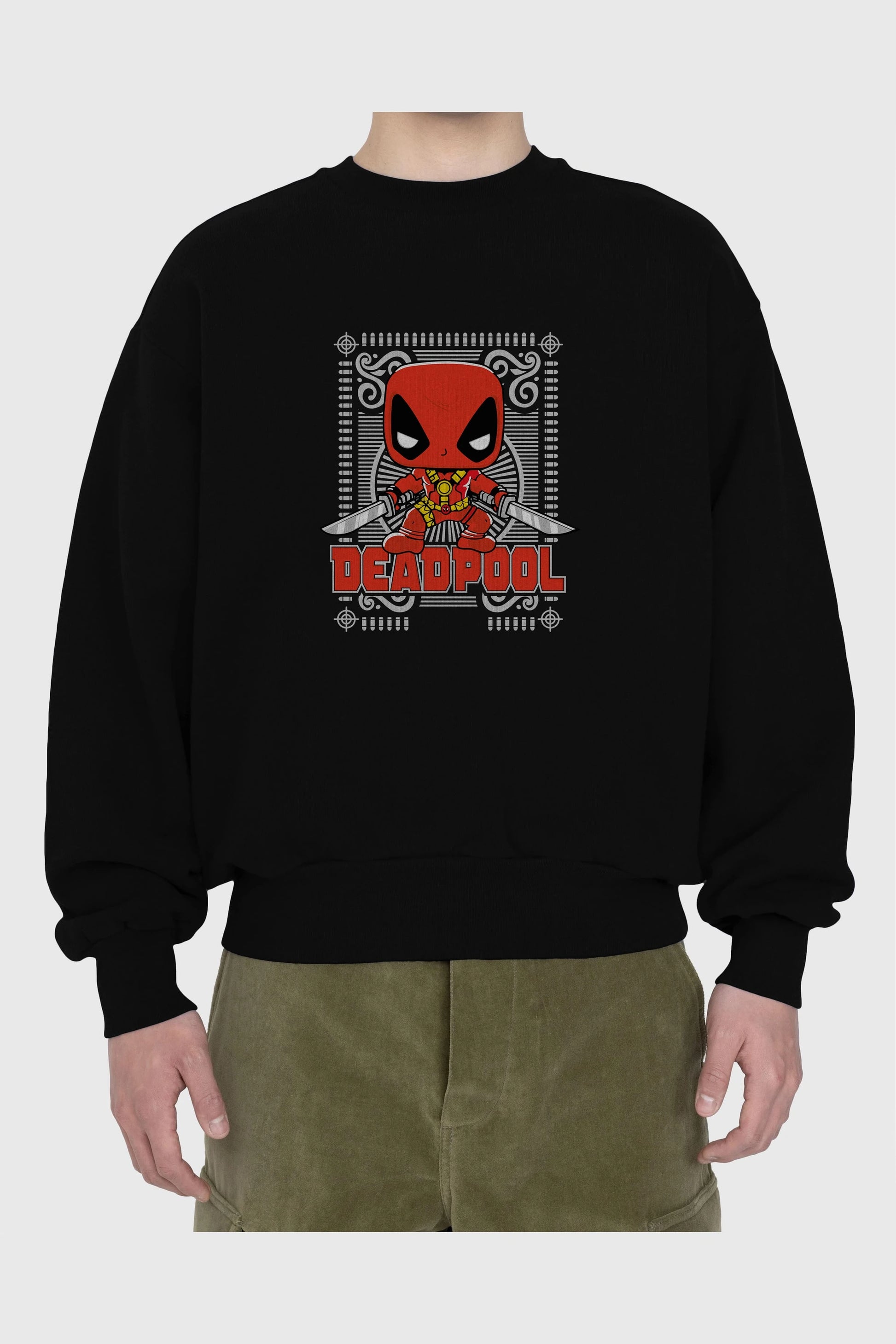 Deadpool (17) Ön Baskılı Oversize Sweatshirt Erkek Kadın Unisex