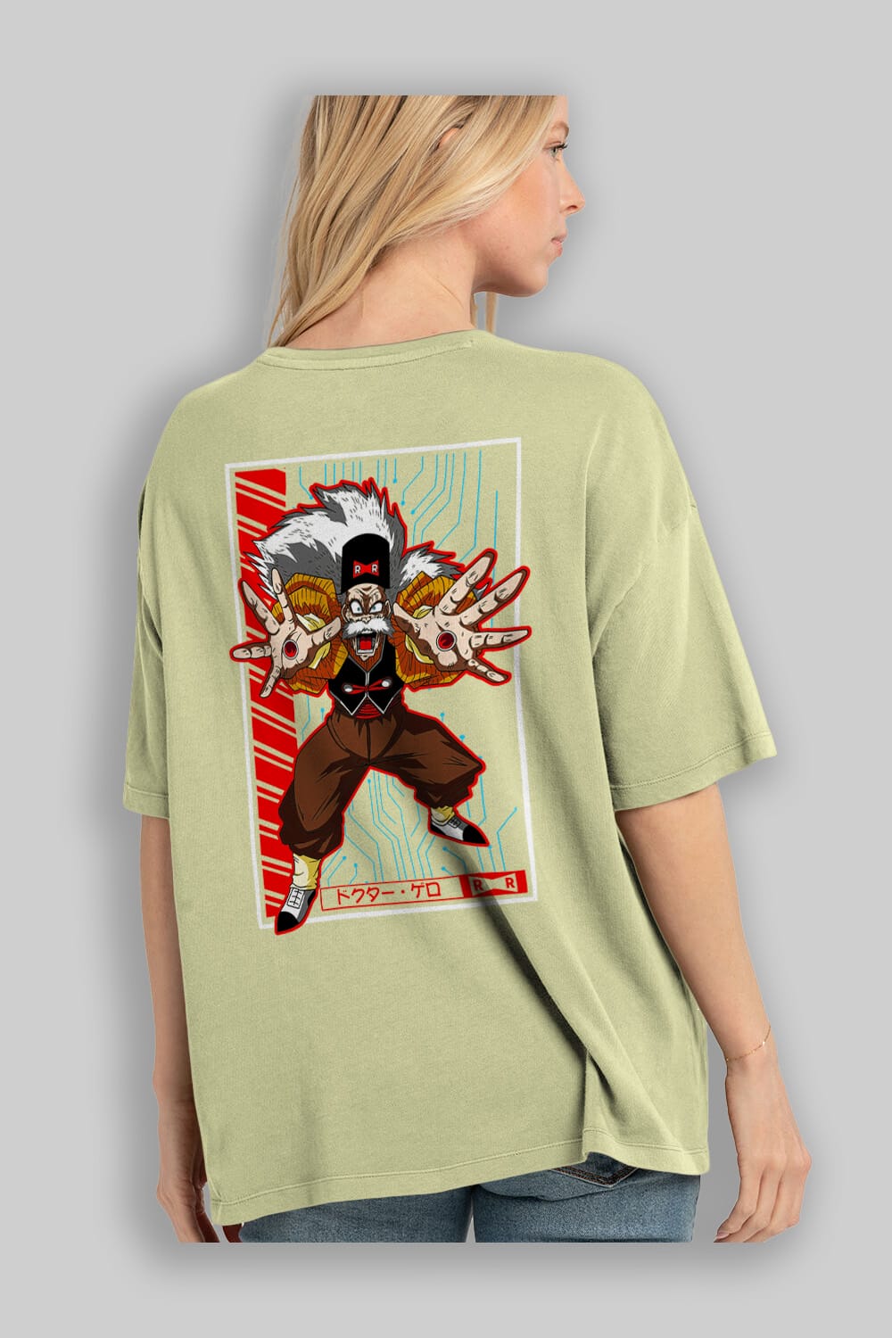 DragonBall DrMakigero Anime Arka Baskılı Oversize t-shirt Erkek Kadın Unisex