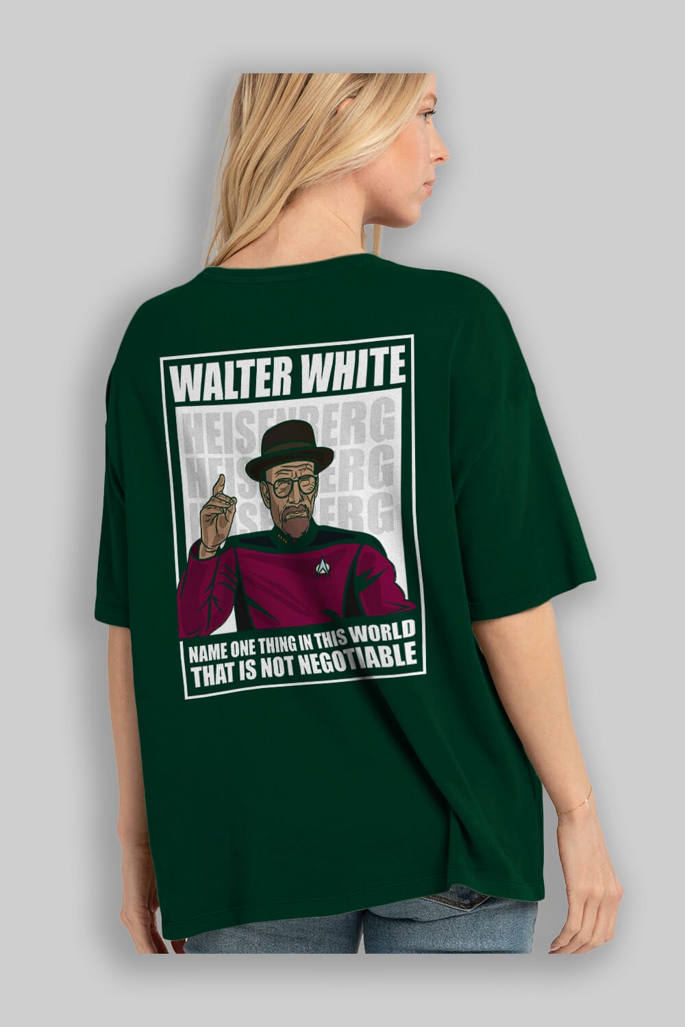 Captain Pixard Heisenberg Arka Baskılı Oversize t-shirt Erkek Kadın Unisex %100 Pamuk tişort
