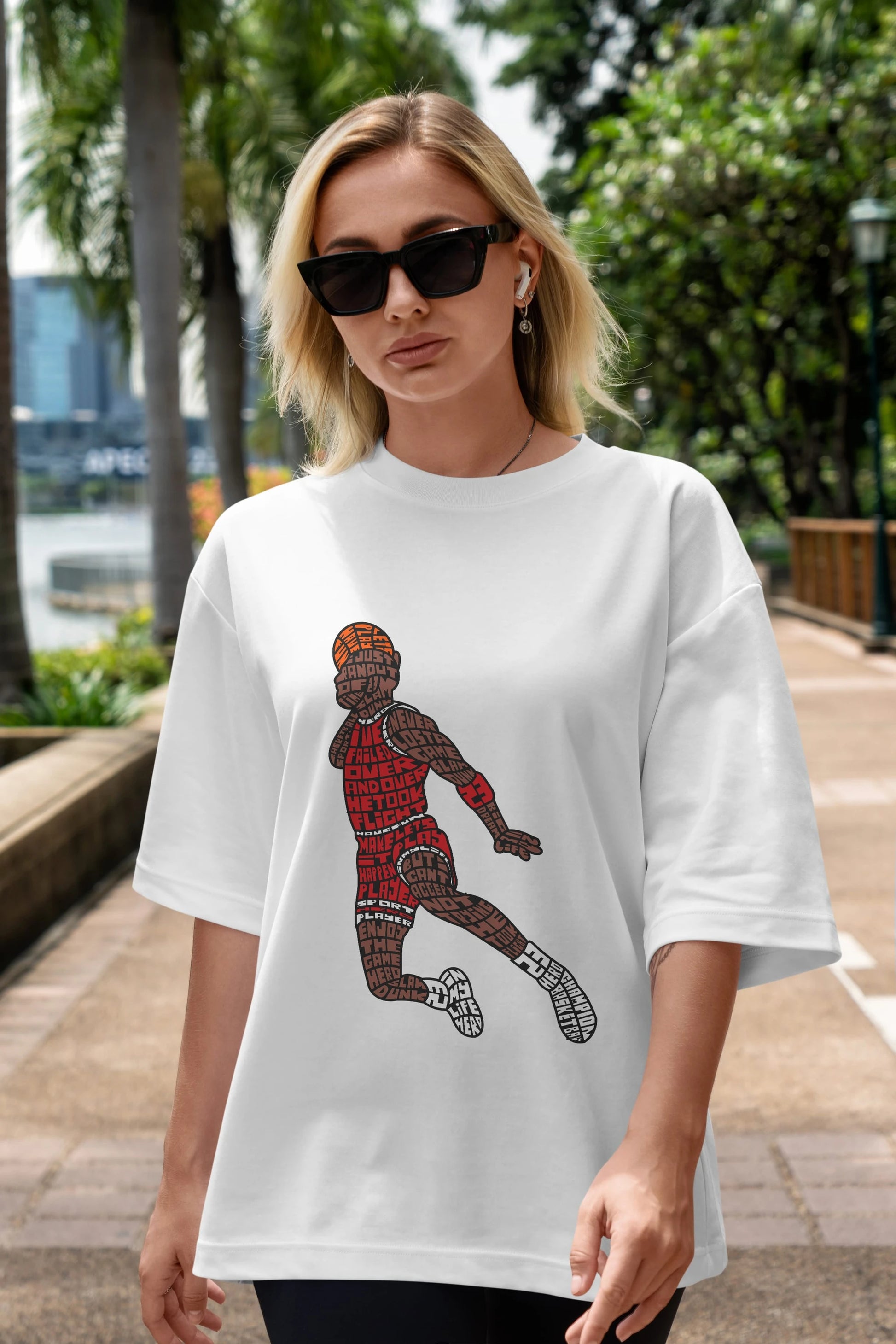Slamdunk Ön Baskılı Oversize t-shirt %100 pamuk Erkek Kadın Unisex