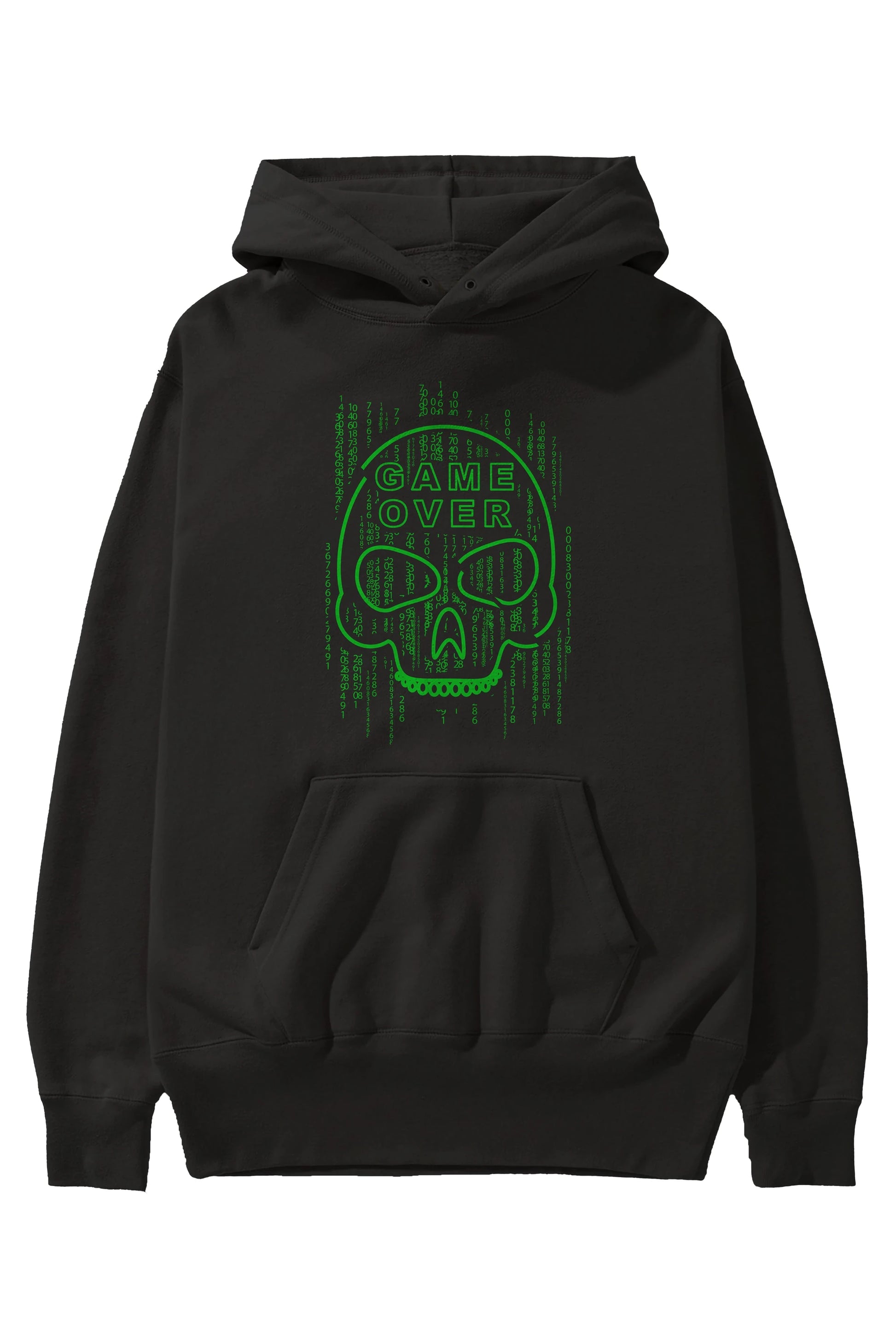Game Over Ön Baskılı Hoodie Oversize Kapüşonlu Sweatshirt Erkek Kadın Unisex