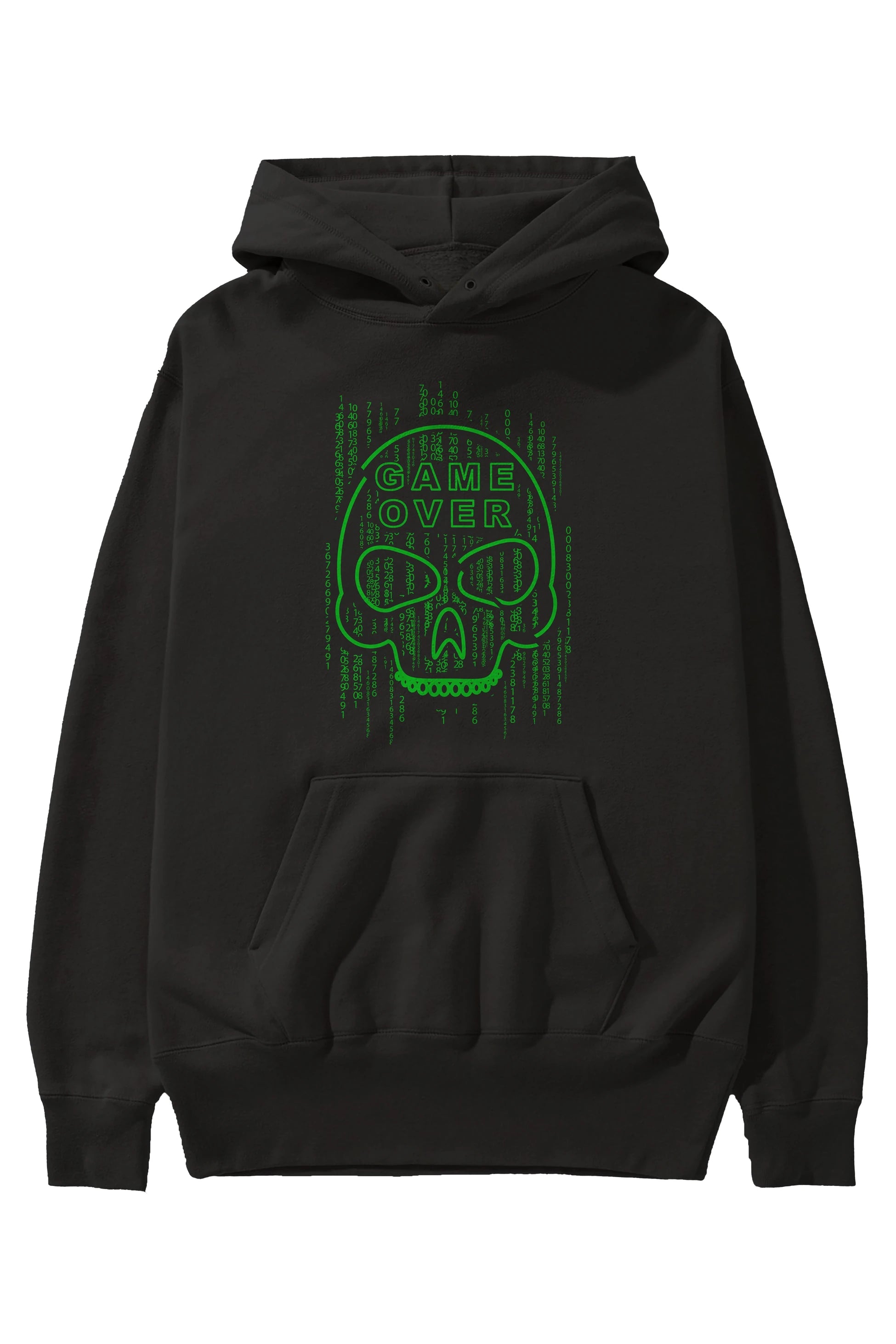 Game Over Ön Baskılı Hoodie Oversize Kapüşonlu Sweatshirt Erkek Kadın Unisex