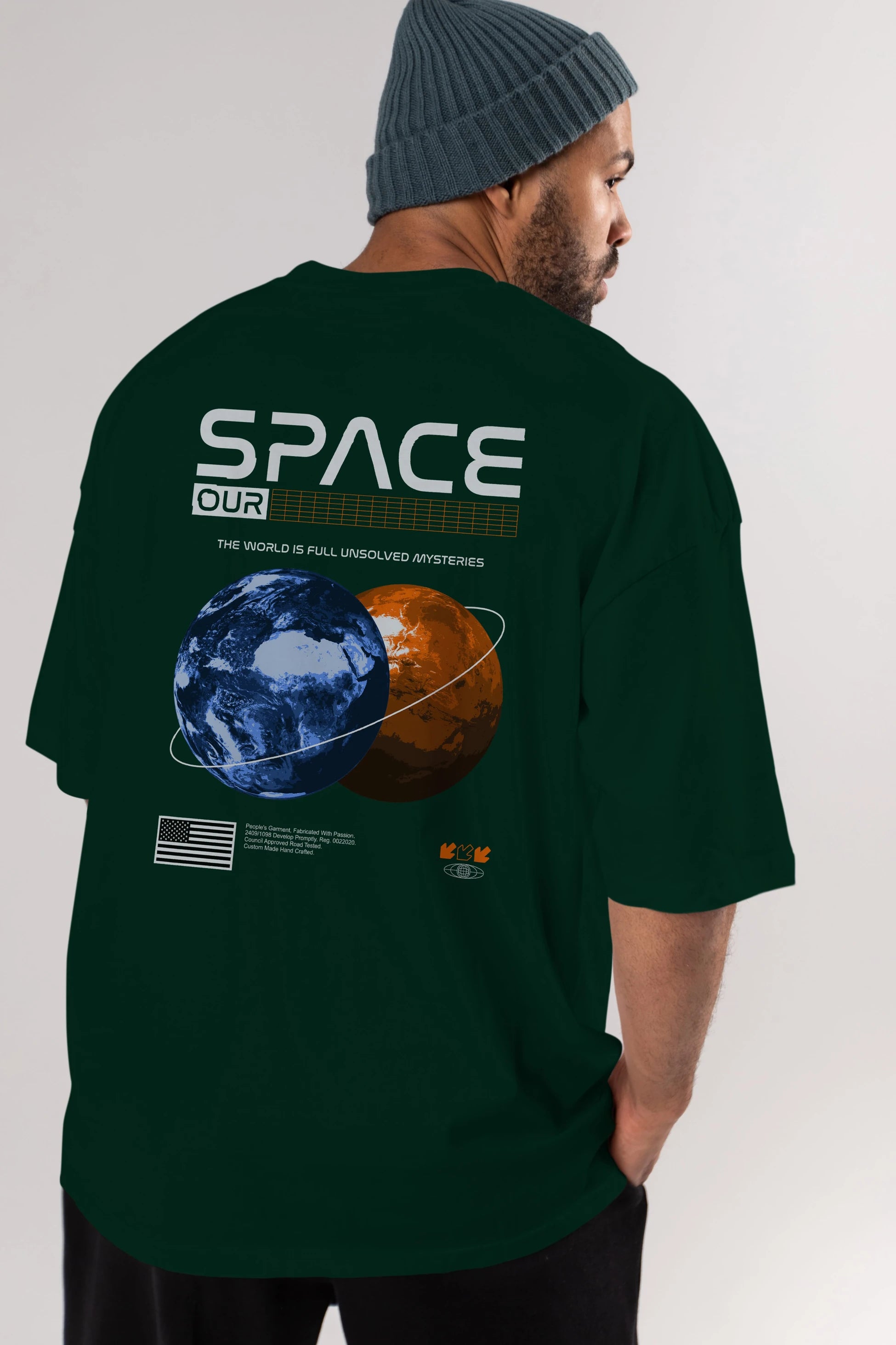 Space Our Arka Baskılı Oversize t-shirt Erkek Kadın Unisex