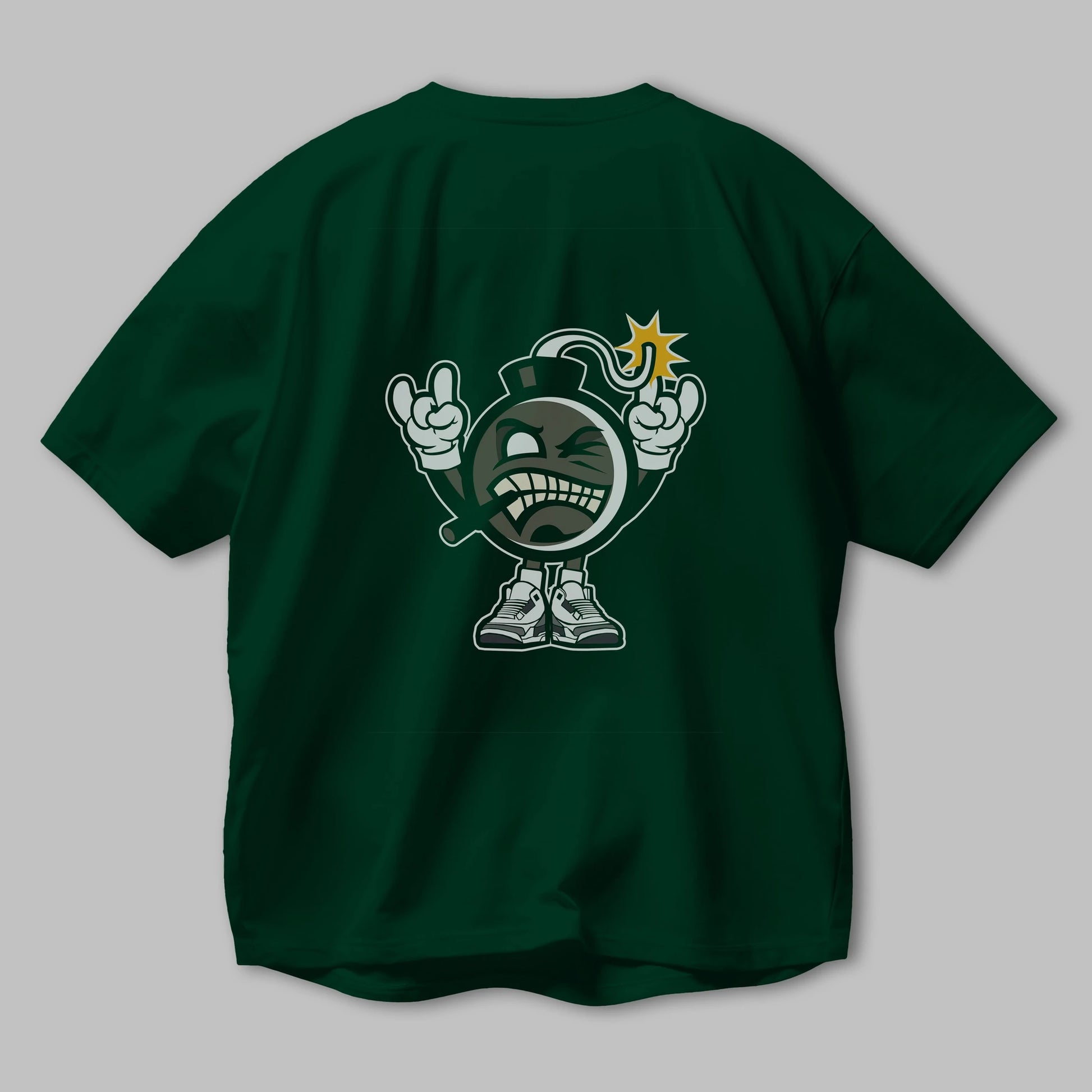 Evil Bomb Arka Baskılı Oversize t-shirt Erkek Kadın Unisex %100 Pamuk tişort