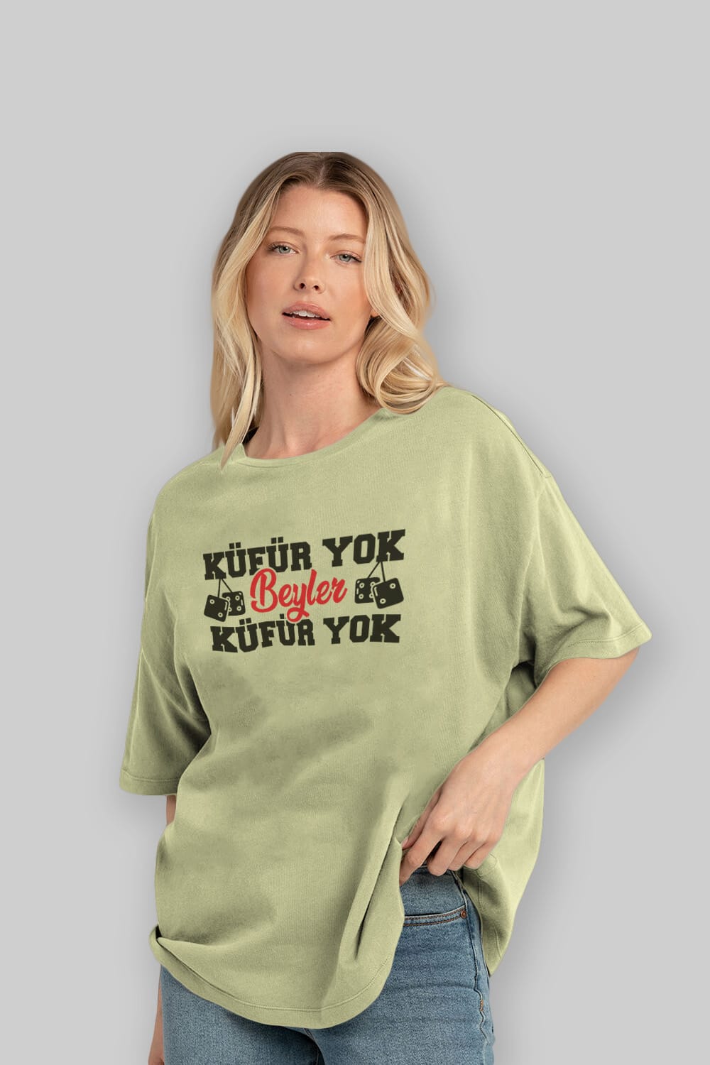 Küfür Yok Beyler Ön Baskılı Oversize t-shirt %100 pamuk Erkek Kadın Unisex