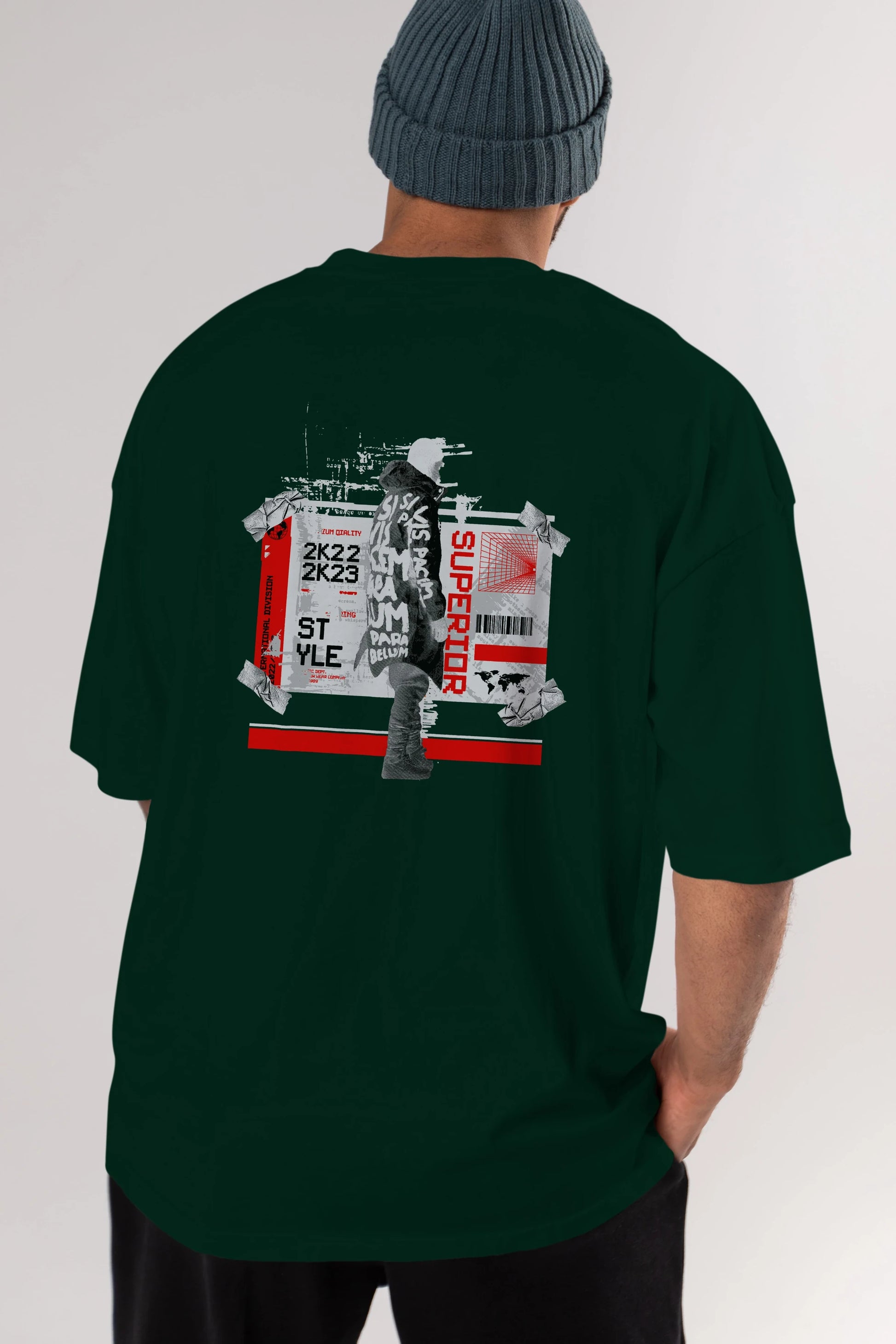 Superior Arka Baskılı Oversize t-shirt Erkek Kadın Unisex