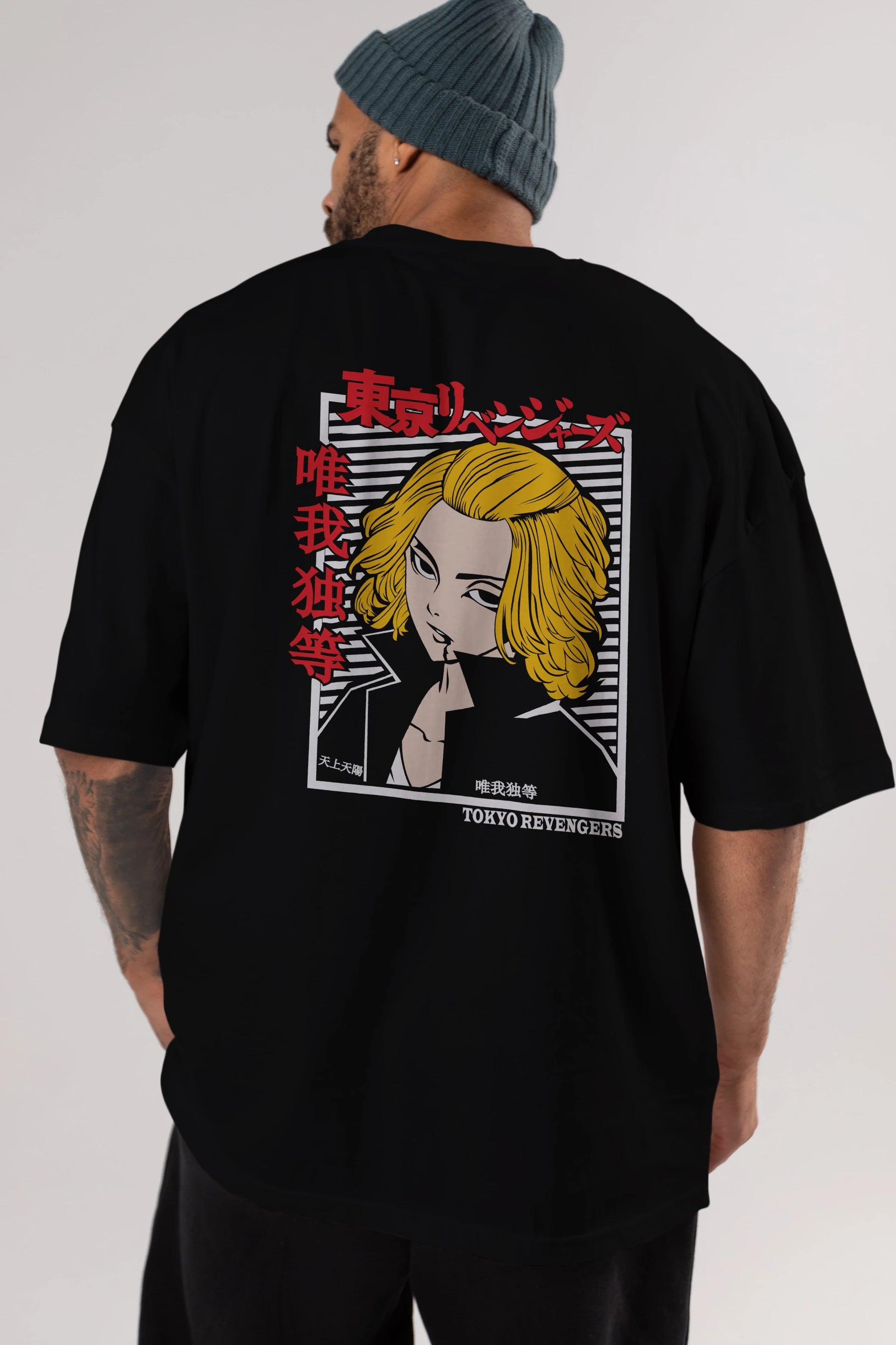 TokyoRev. M Anime Arka Baskılı Oversize t-shirt Erkek Kadın Unisex
