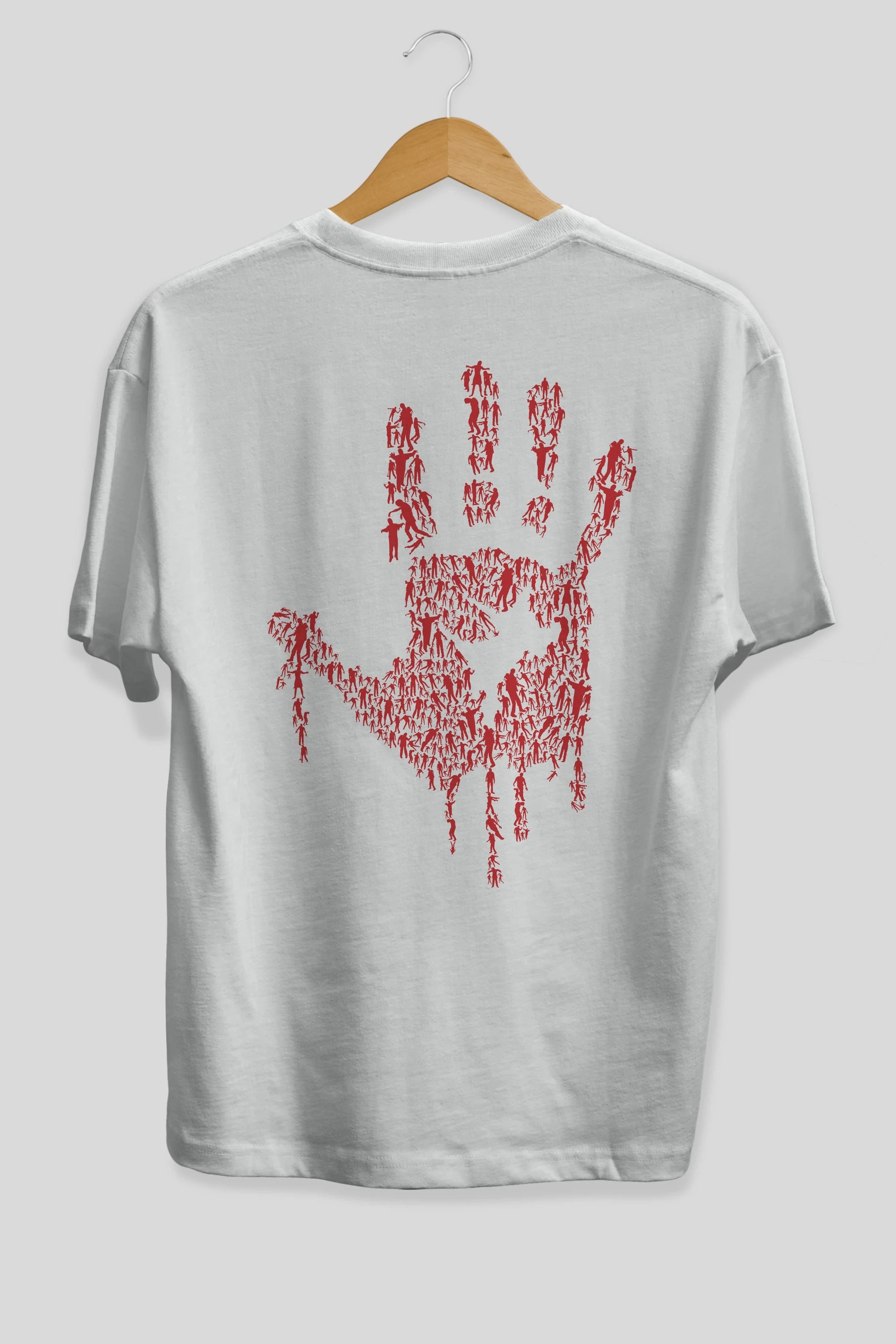Hand Of Zombies Arka Baskılı Oversize t-shirt %100 pamuk Erkek Kadın Unisex