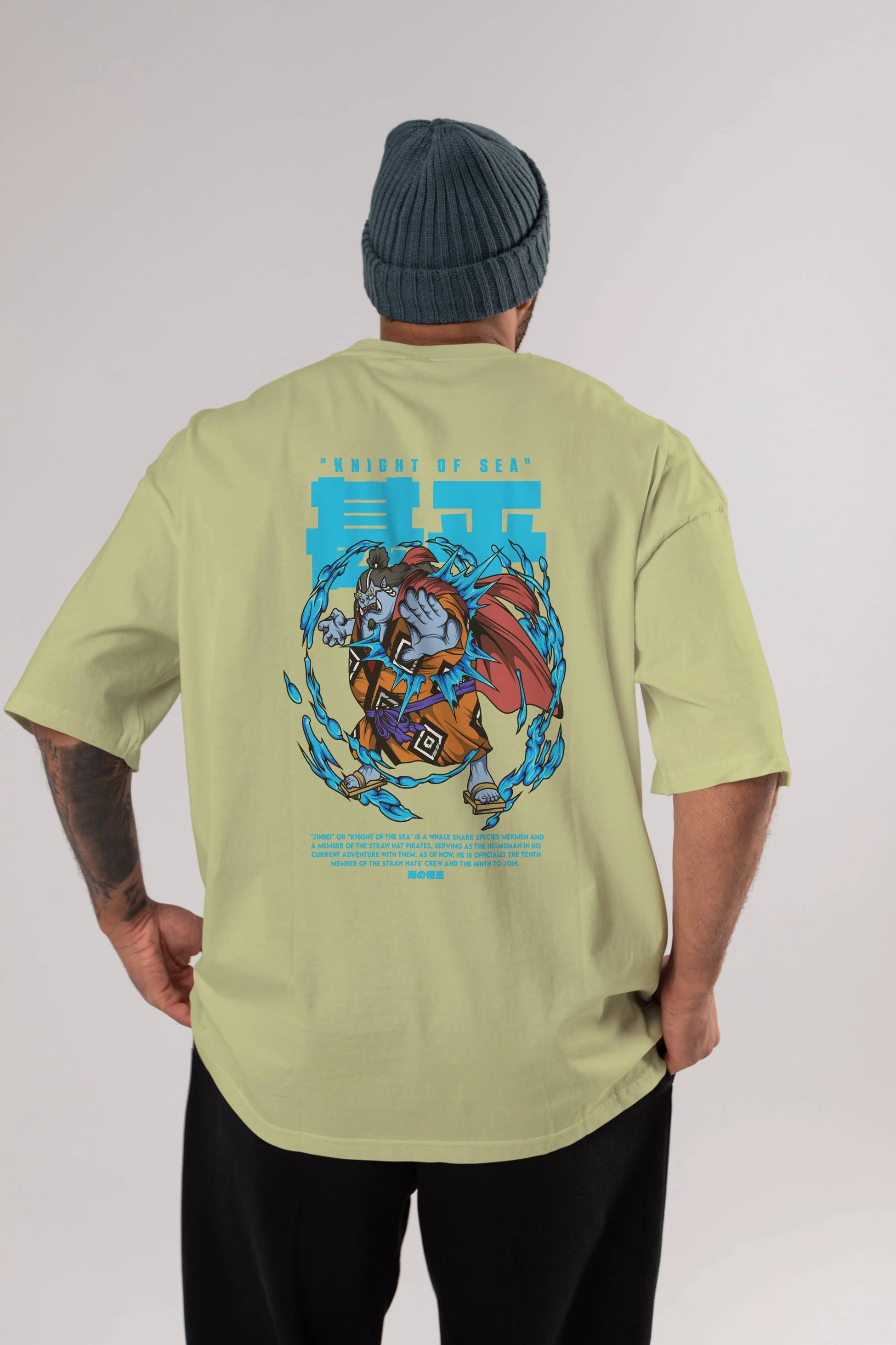 Jinbei Anime Arka Baskılı Oversize t-shirt Erkek Kadın Unisex