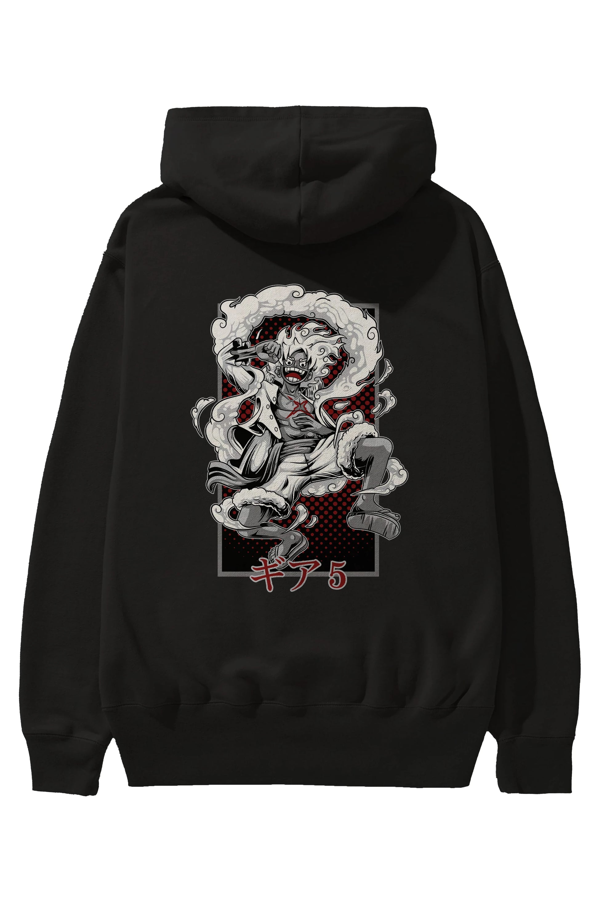 LUFFY GEAR 5 Anime Arka Baskılı Hoodie Oversize Kapüşonlu Sweatshirt Erkek Kadın Unisex