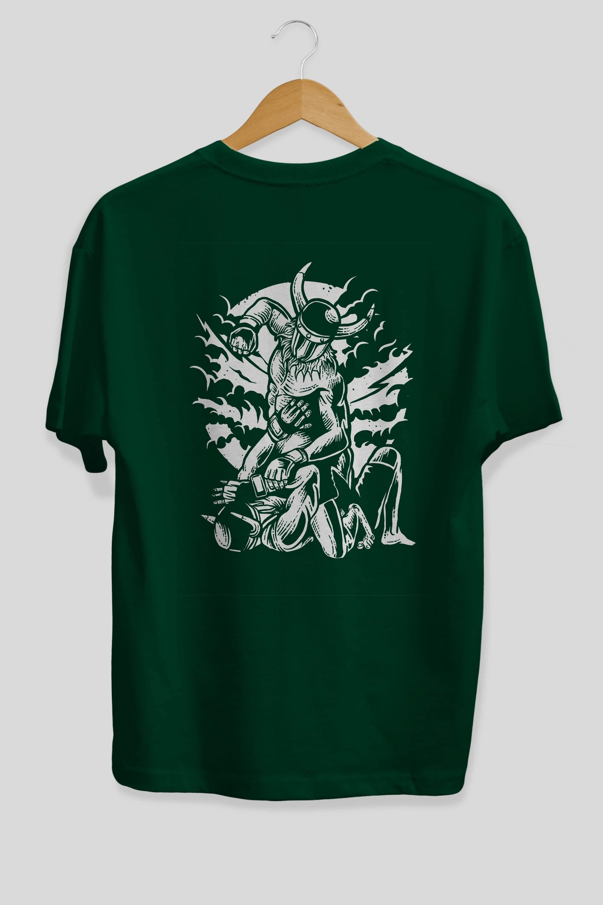 Viking MMA Fighter Arka Baskılı Oversize t-shirt Erkek Kadın Unisex %100 Pamuk