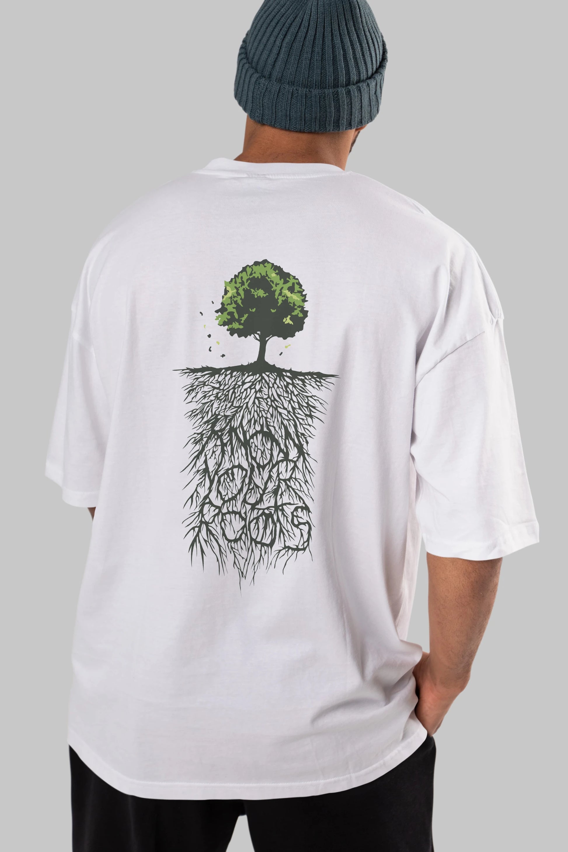 Know Your Roots Arka Baskılı Oversize t-shirt %100 pamuk Erkek Kadın Unisex
