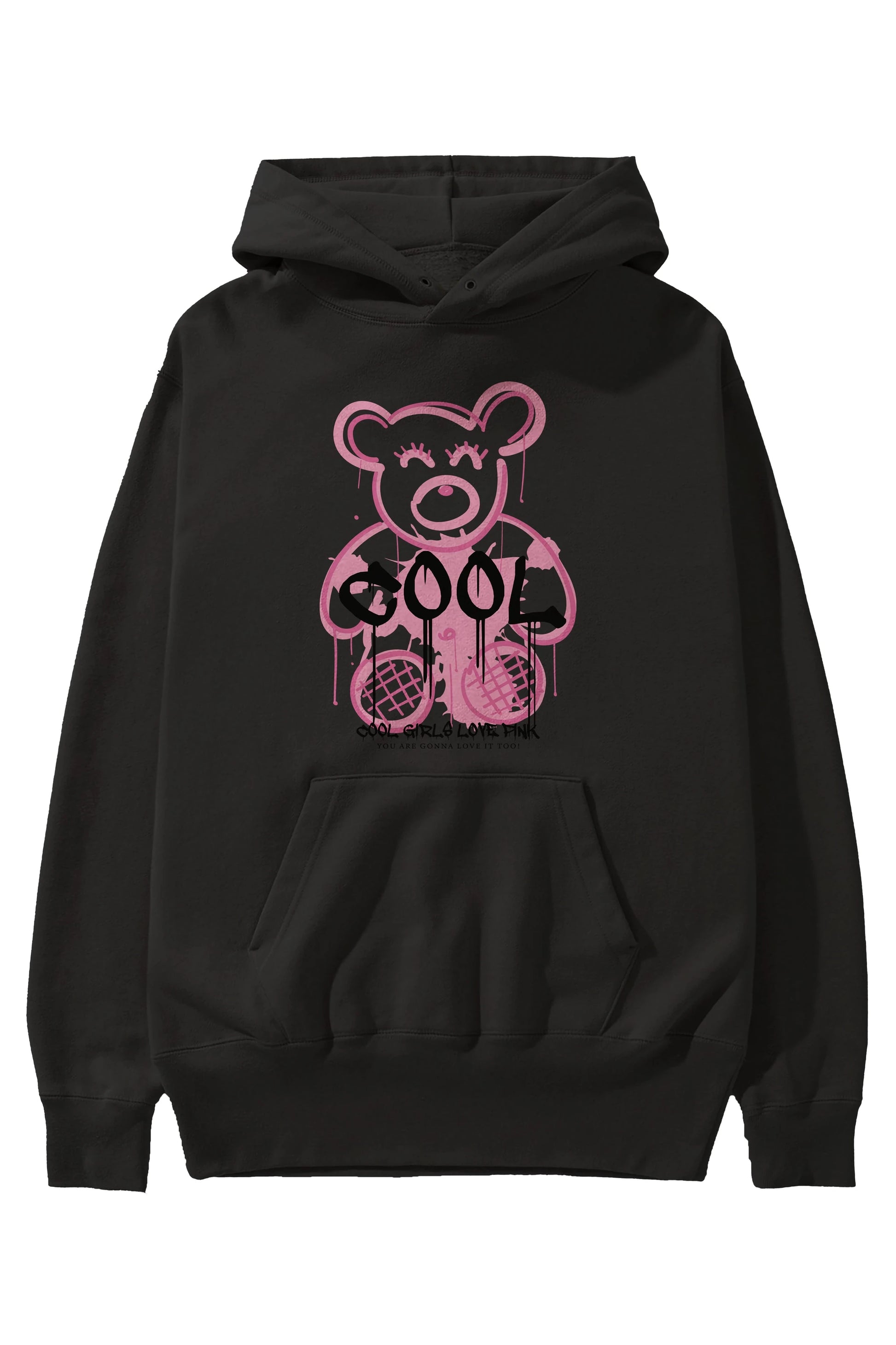 Cool Bear Ön Baskılı Hoodie Oversize Kapüşonlu Sweatshirt Erkek Kadın Unisex