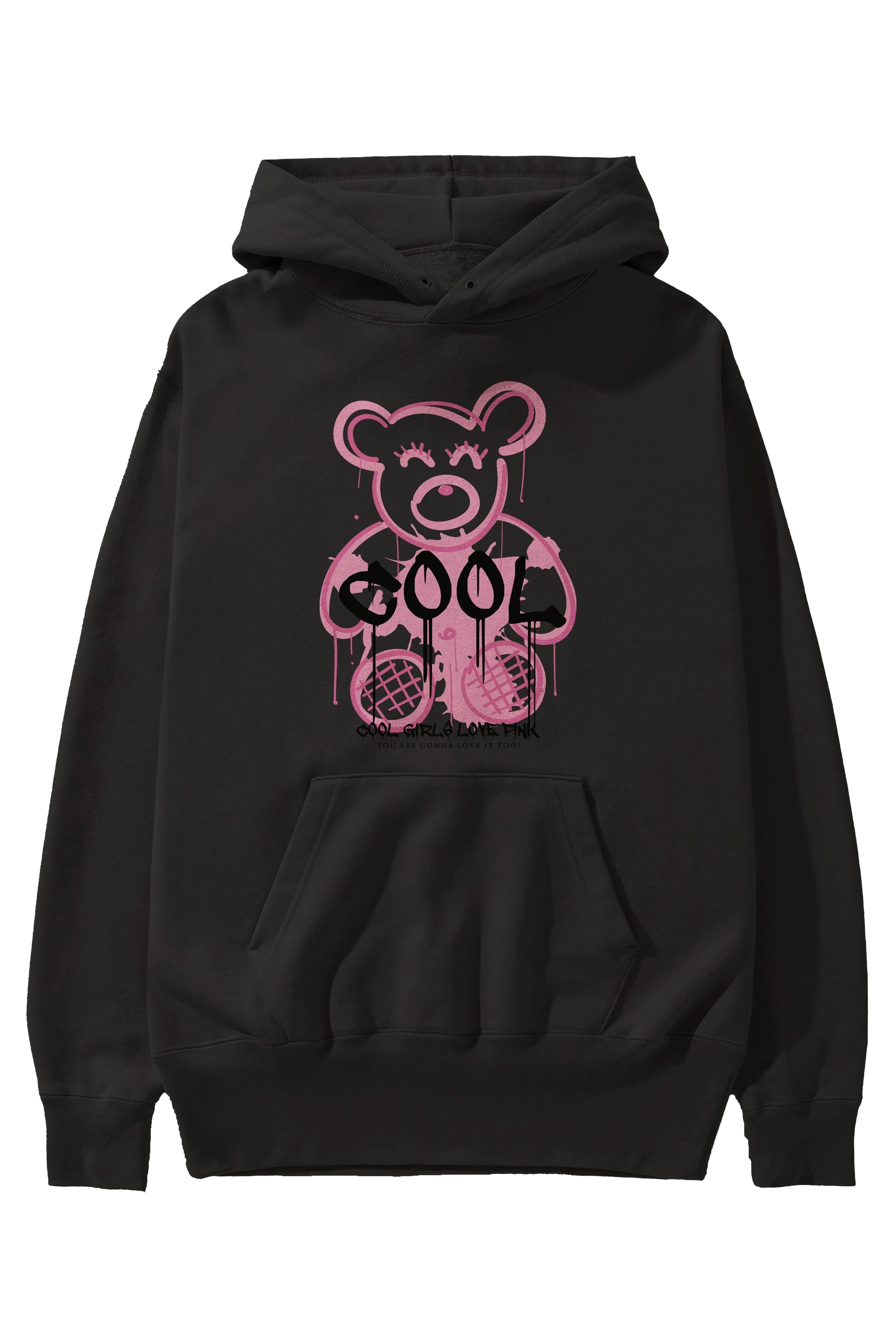 Cool Bear Ön Baskılı Hoodie Oversize Kapüşonlu Sweatshirt Erkek Kadın Unisex