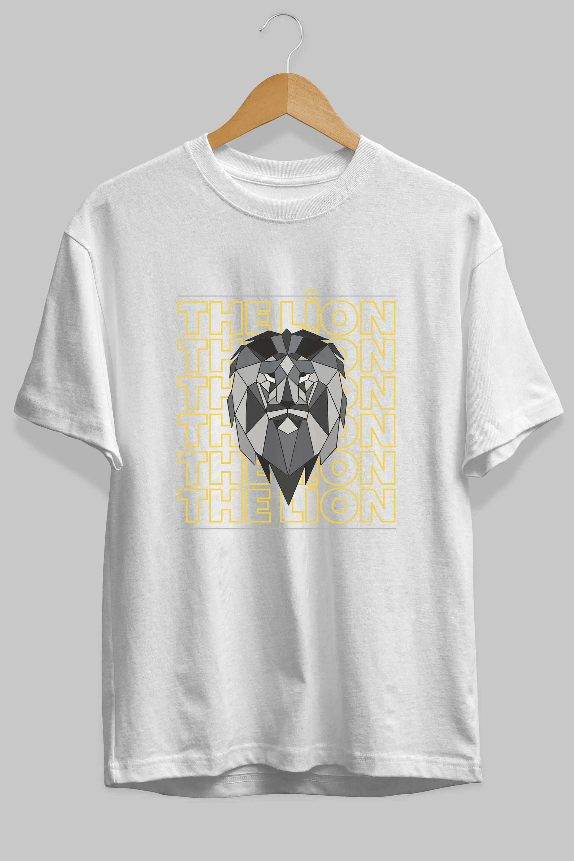 The Lion Yazılı Ön Baskılı Oversize t-shirt Erkek Kadın Unisex